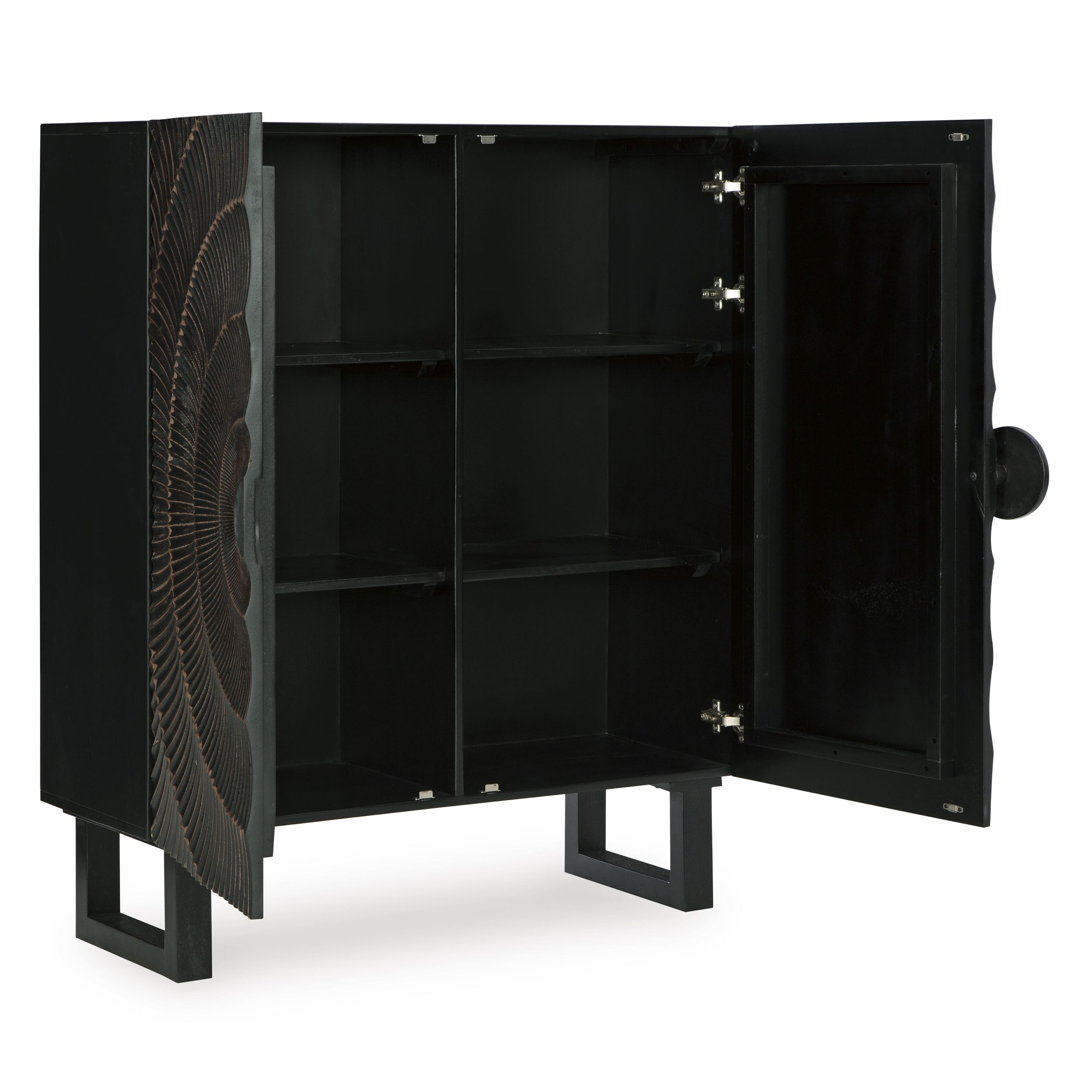 Fosterman 2-Door Wood Accent Cabinet | Distressed Black