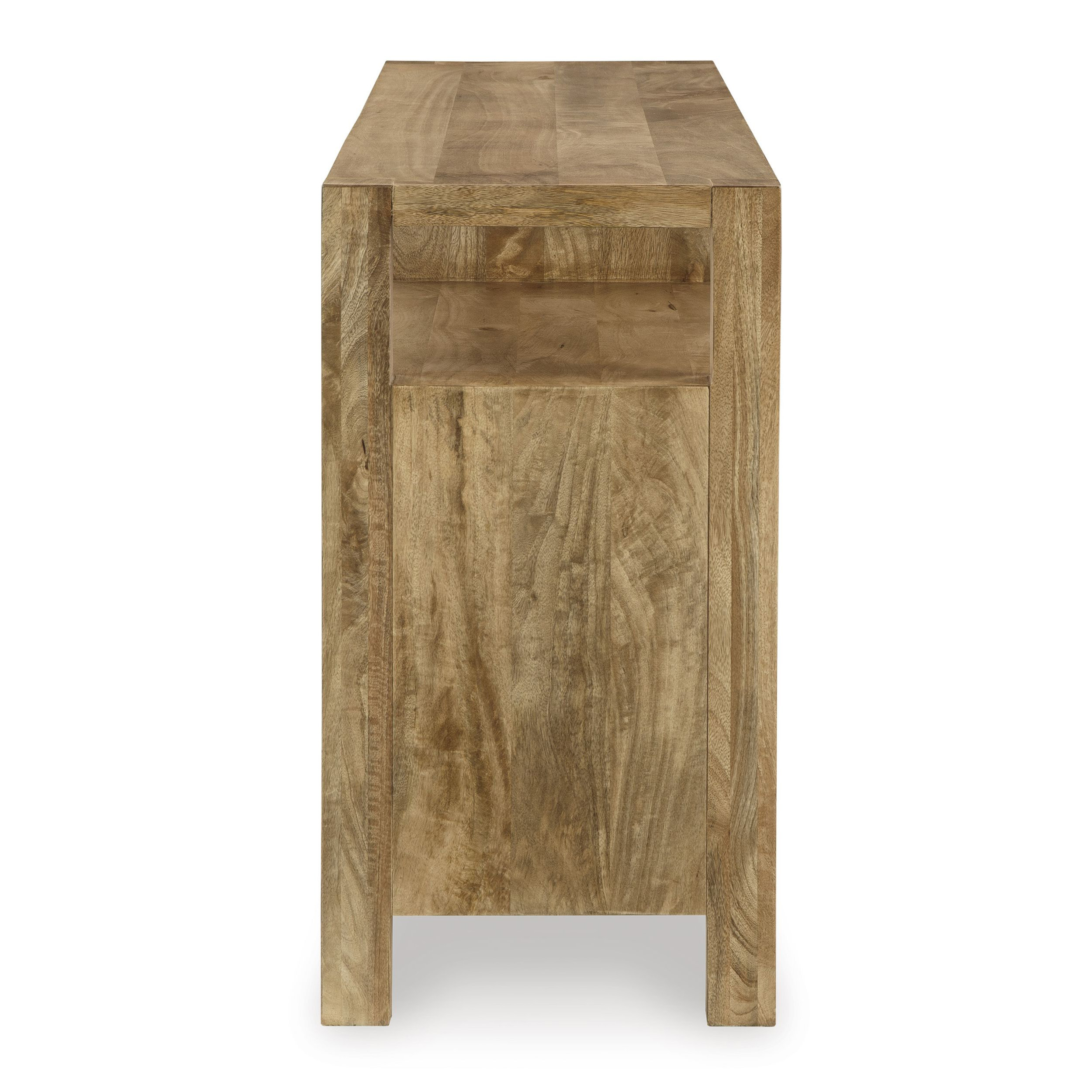 Hudwick 4-Door Wood Accent Cabinet | Natural Brown Storage