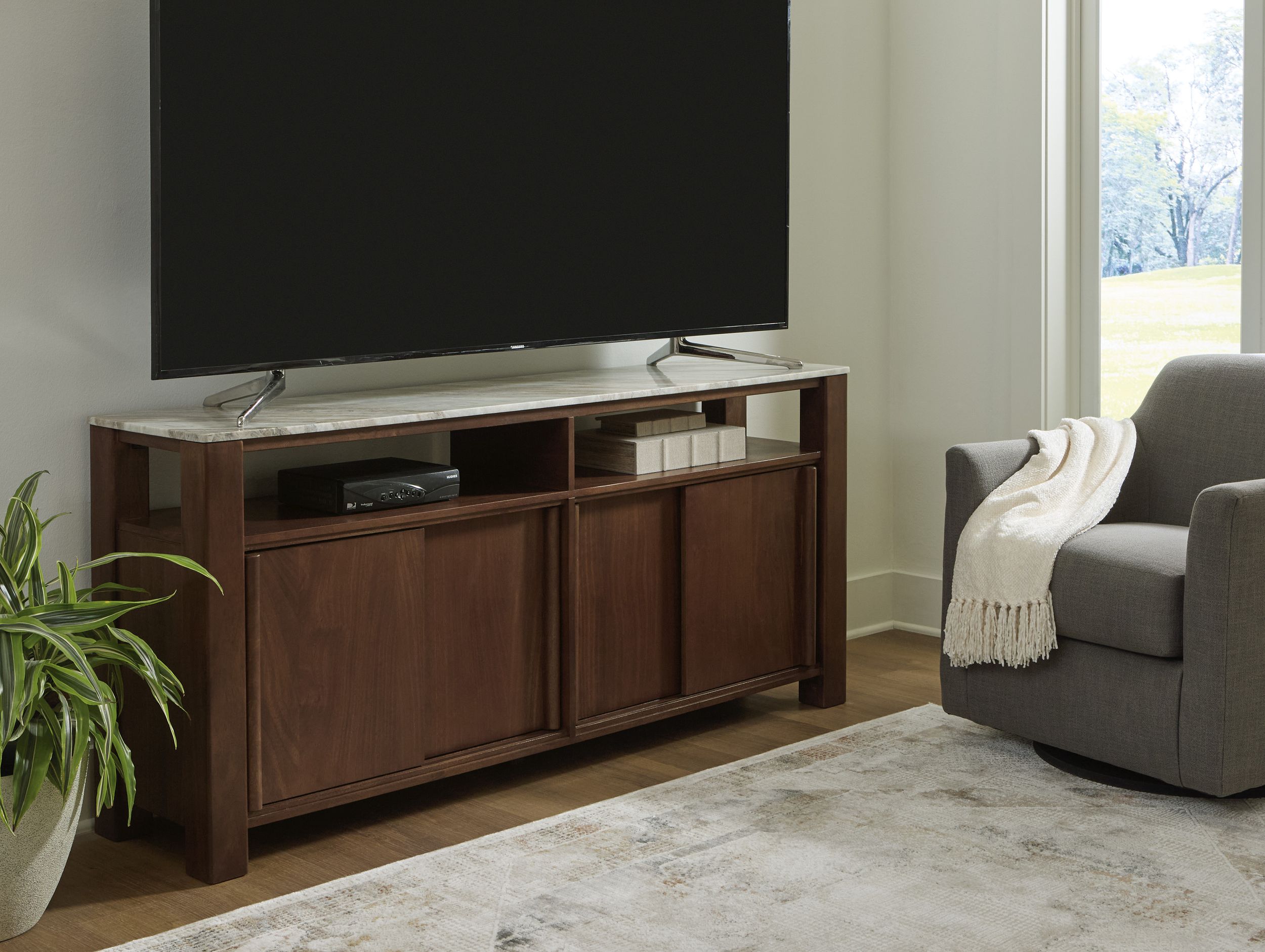 Tobinville 4 Door Wood Accent Cabinet – Dark Brown