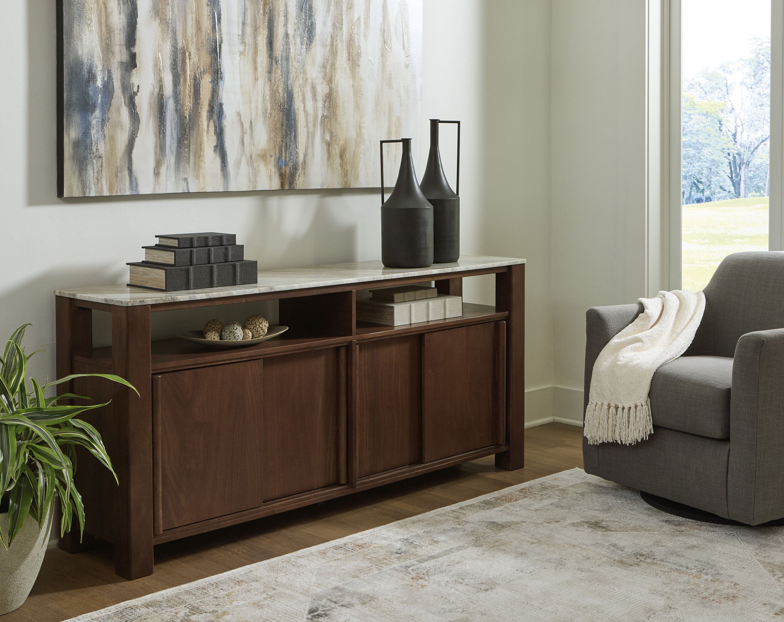 Tobinville 4 Door Wood Accent Cabinet – Dark Brown
