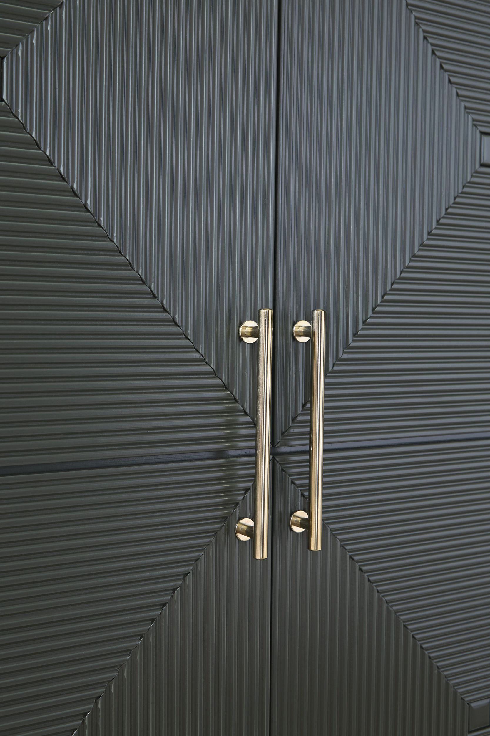 Geirwood 2-Door Accent Cabinet | Dark Green & Gold Statement