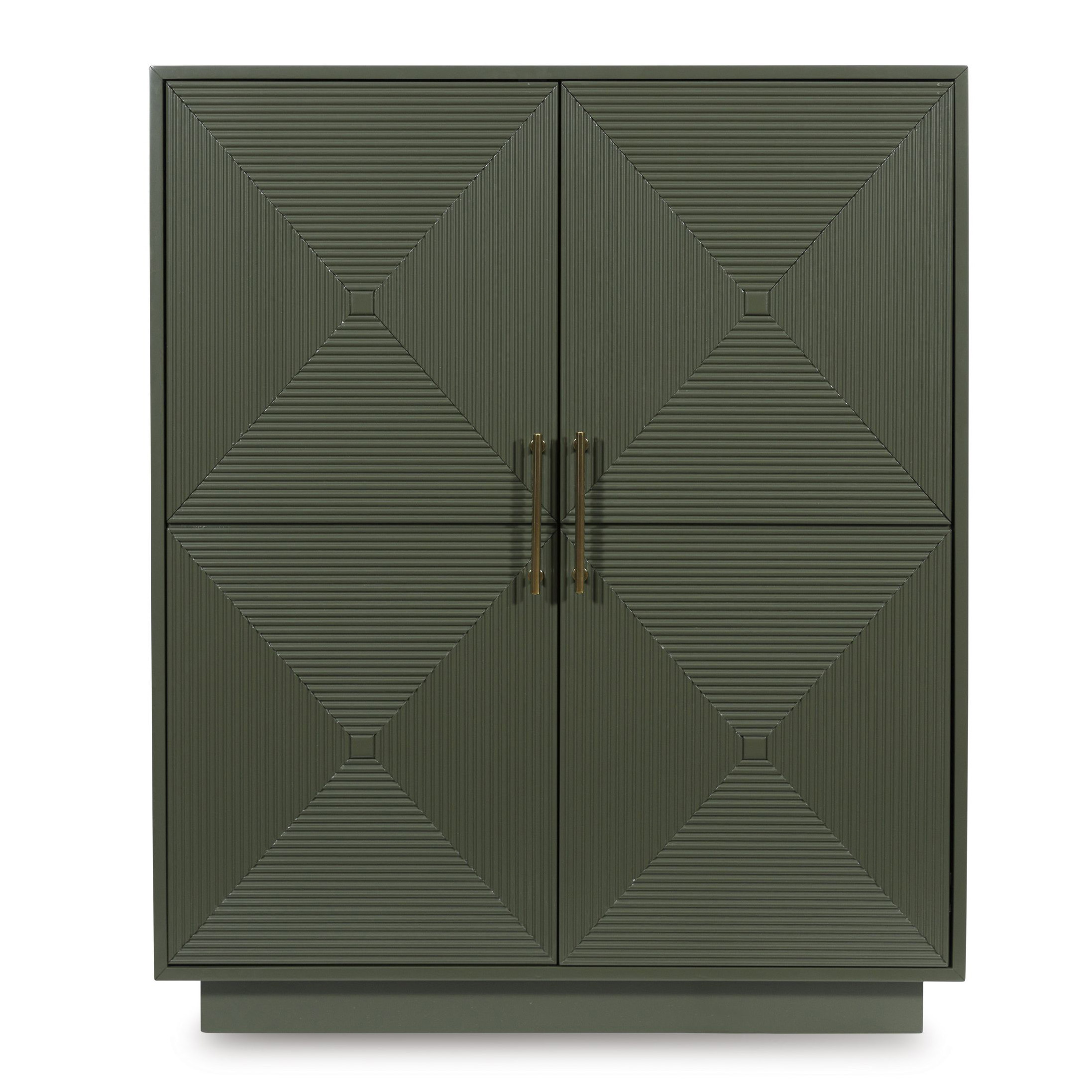 Geirwood 2-Door Accent Cabinet | Dark Green & Gold Statement