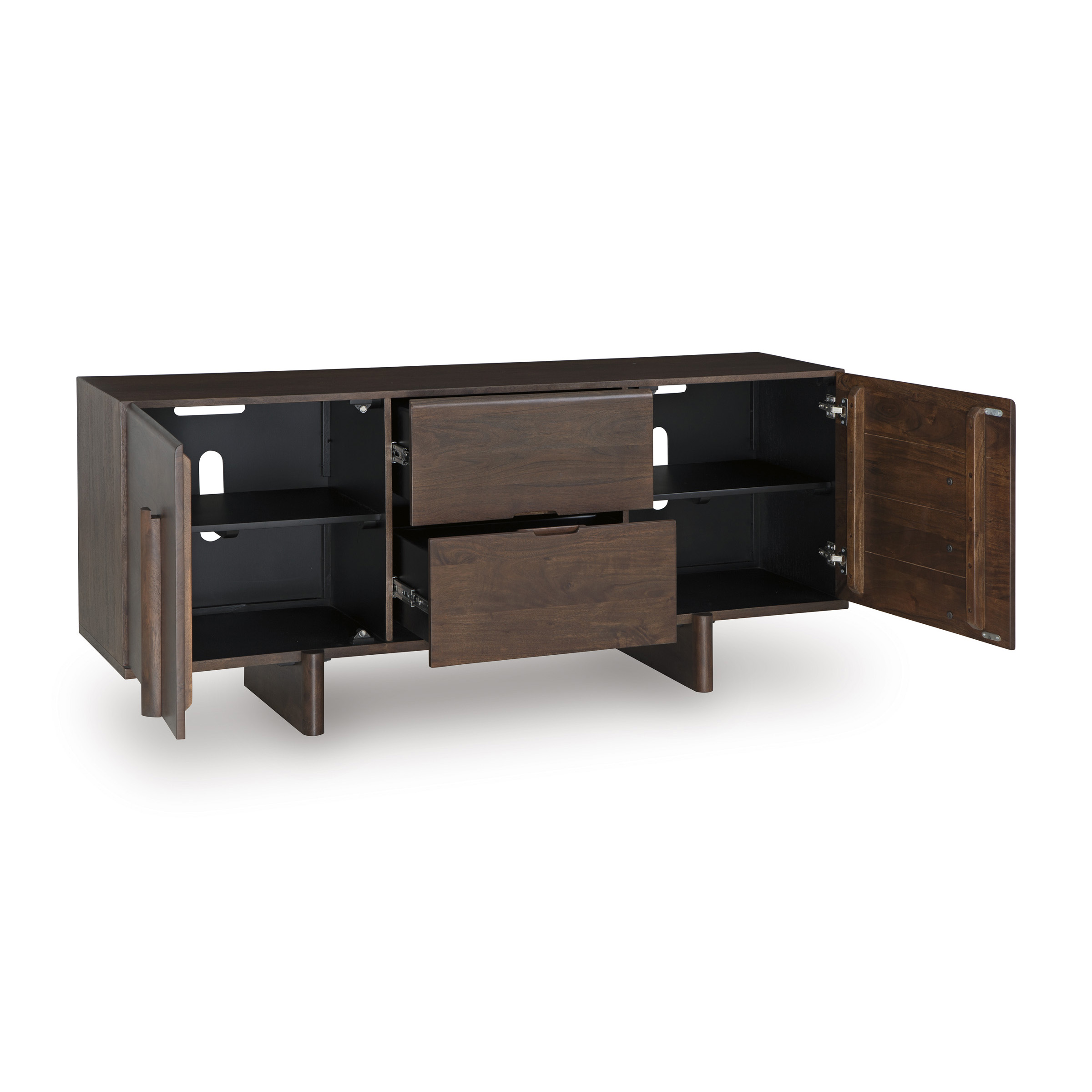 Kydler 2-Door & 2-Drawer Wood Accent Cabinet | Brown Storage