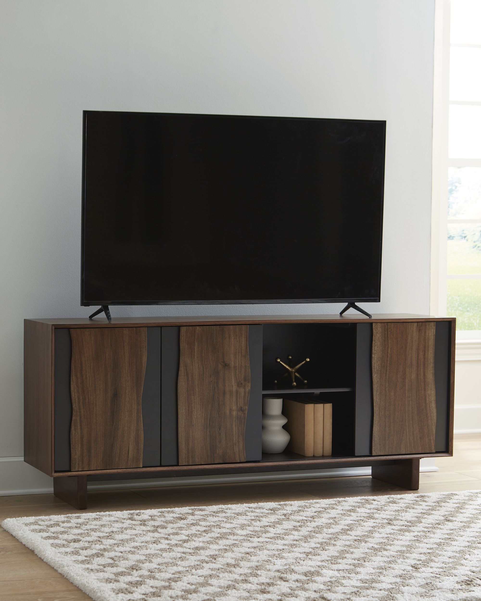 Welby 3-Door Accent Cabinet | Live Edge Acacia Wood Sideboard