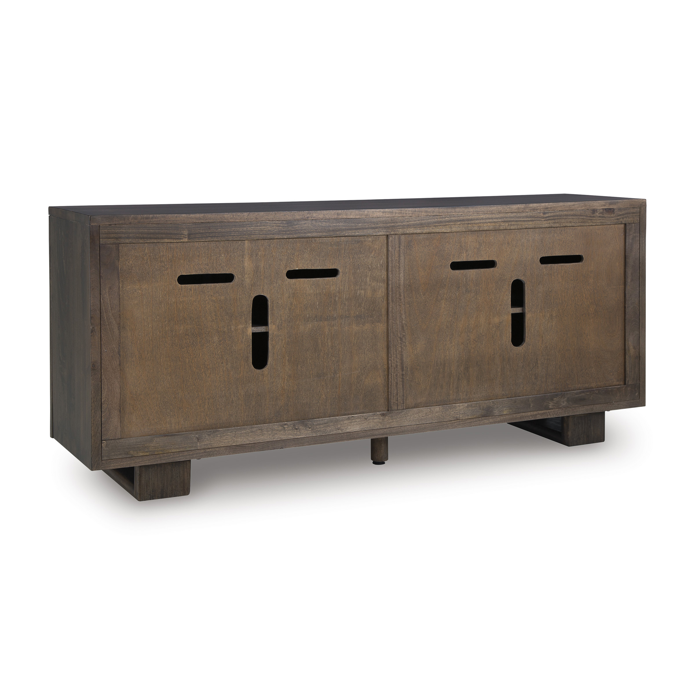 Cato Solid Mango Wood Accent Cabinet | 4-Door Storage