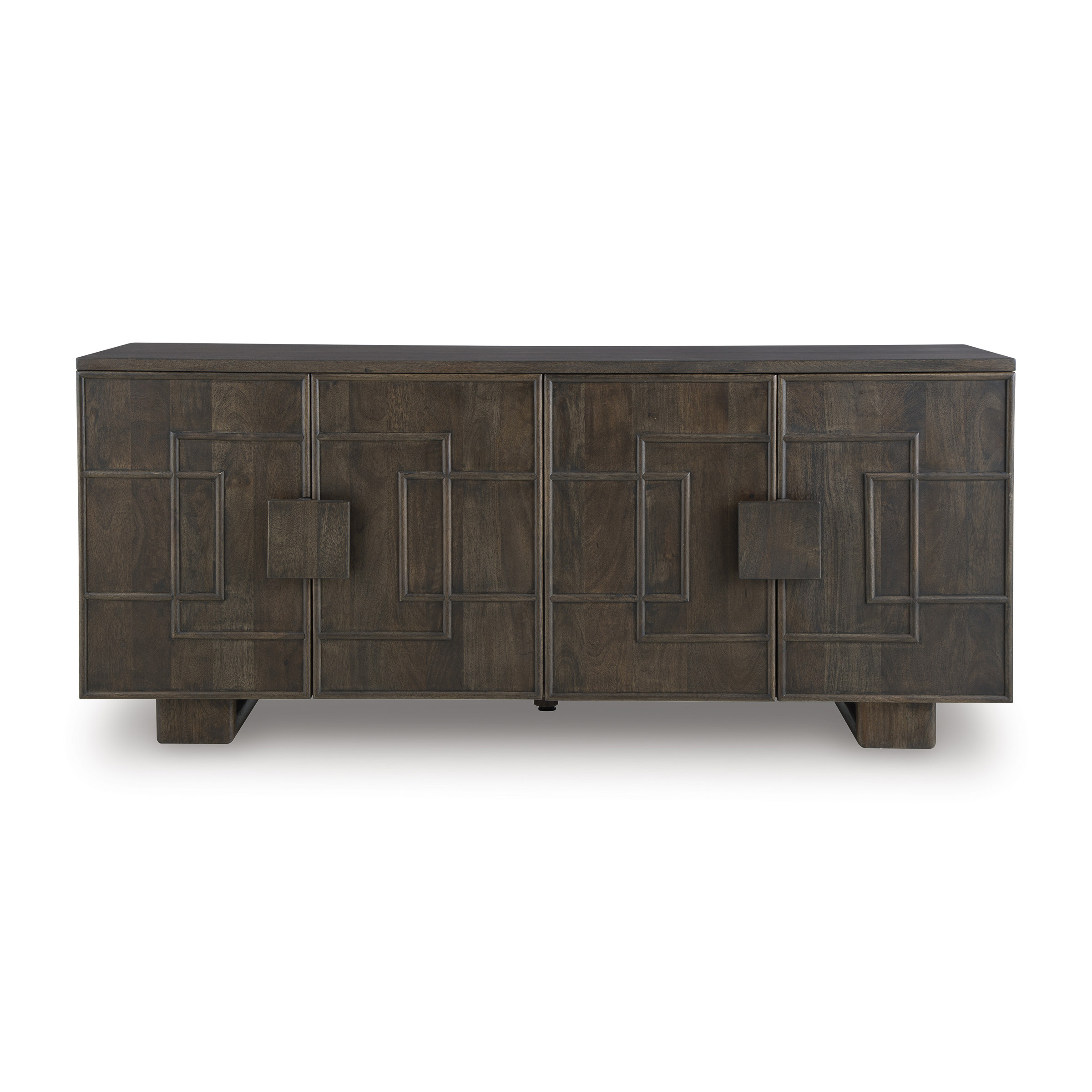 Cato Solid Mango Wood Accent Cabinet | 4-Door Storage