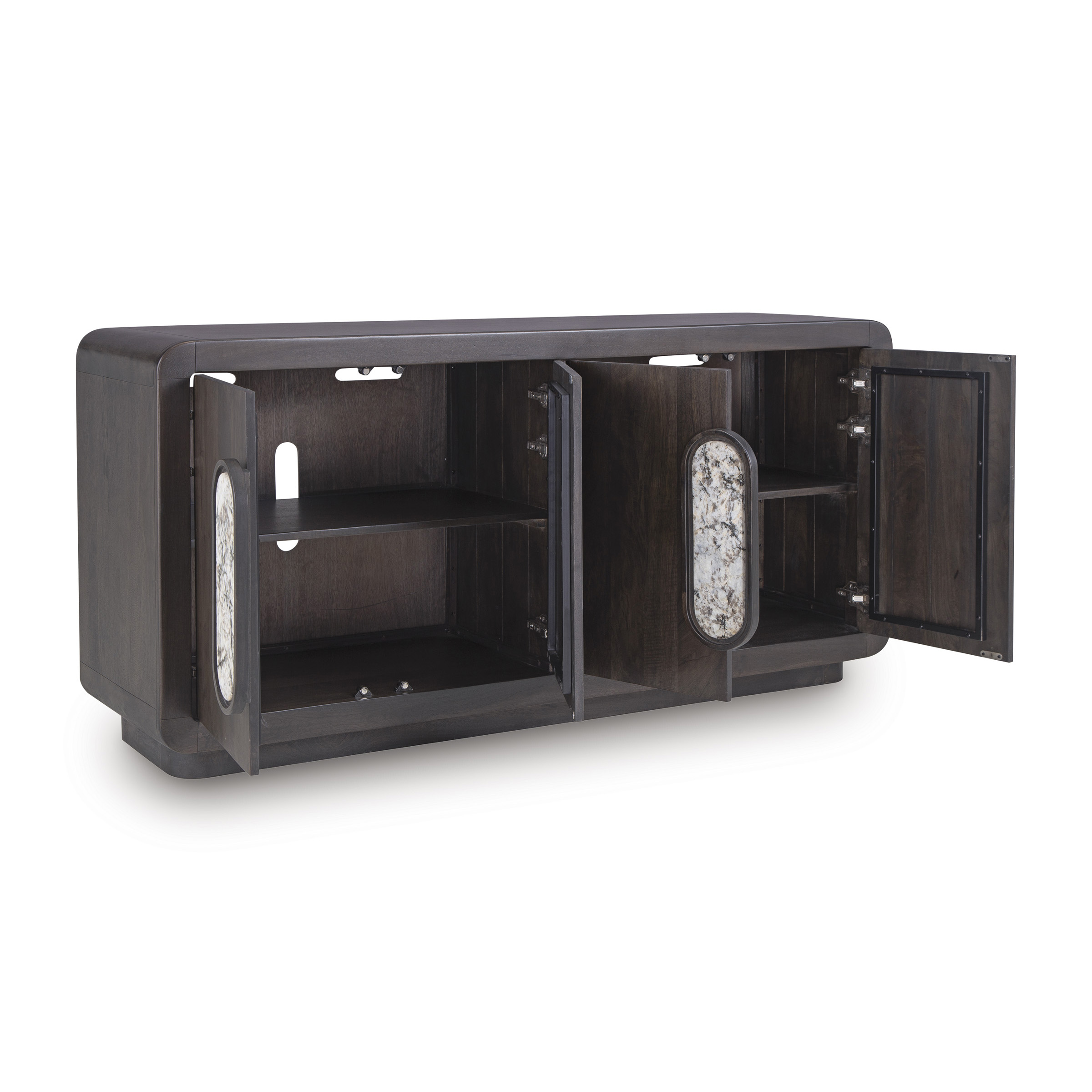 Elliston 4-Door Wood Accent Cabinet | Espresso Brown Storage
