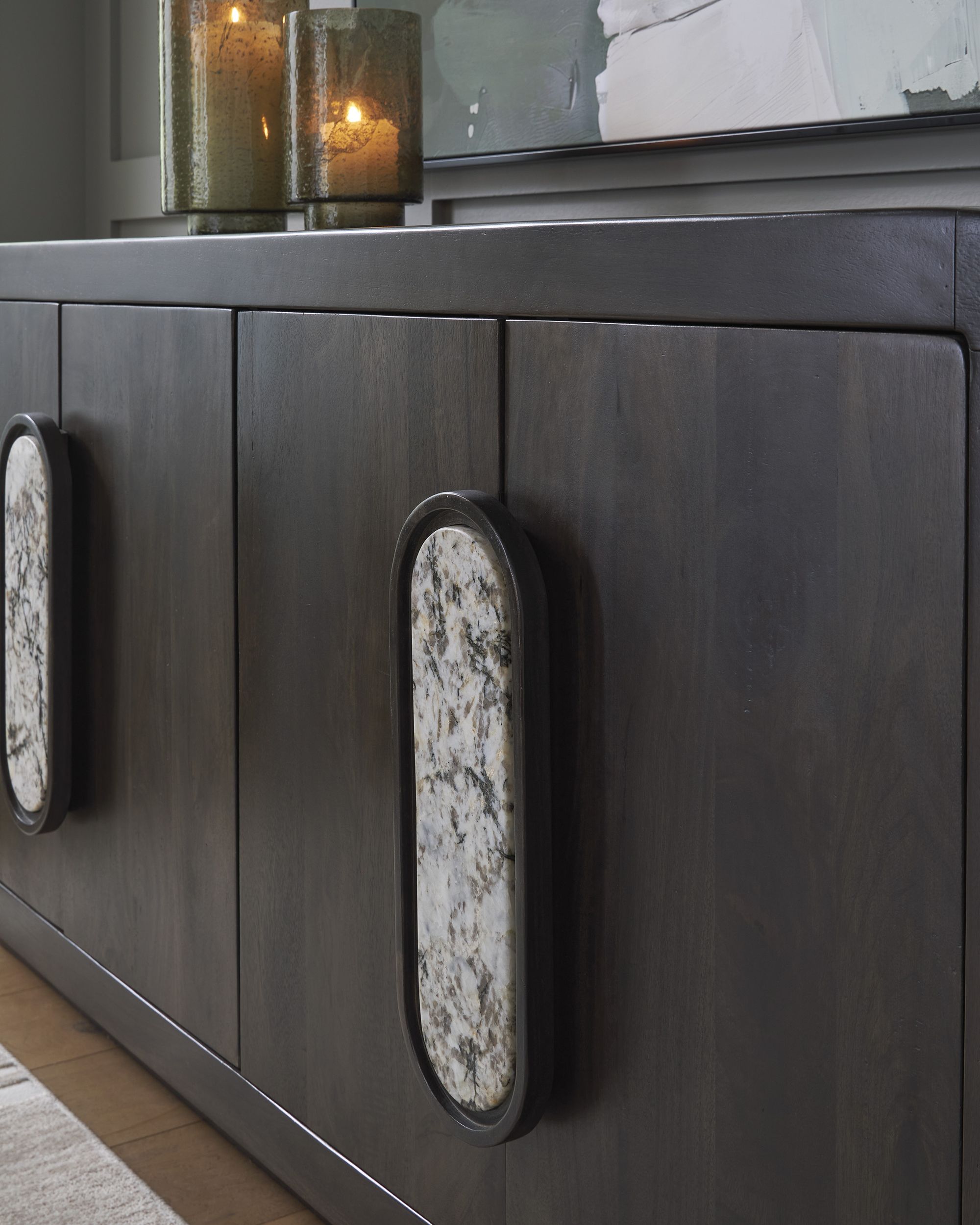 Elliston 4-Door Wood Accent Cabinet | Espresso Brown Storage