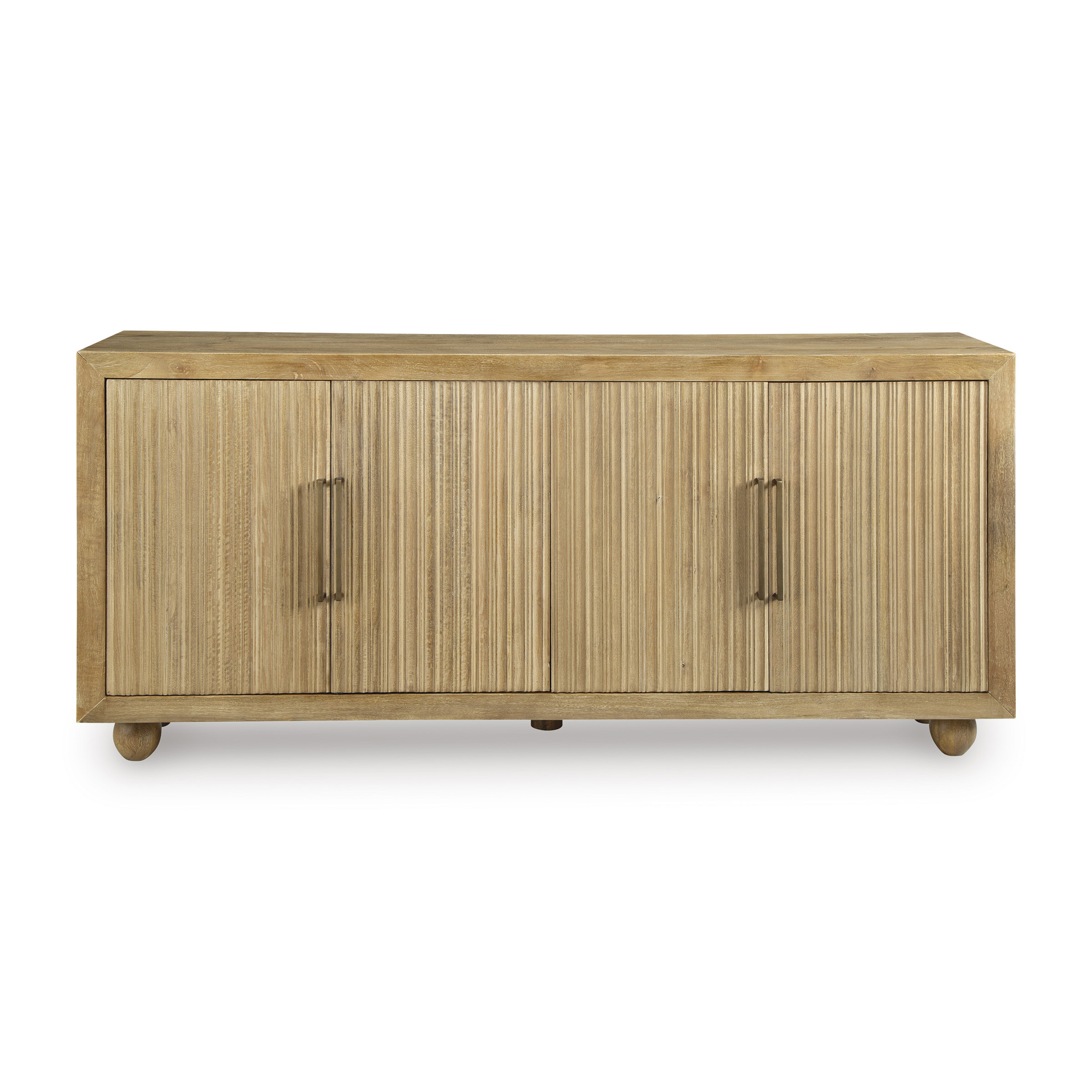 Niam 4-Door Wood Accent Cabinet | Light Antique Beige