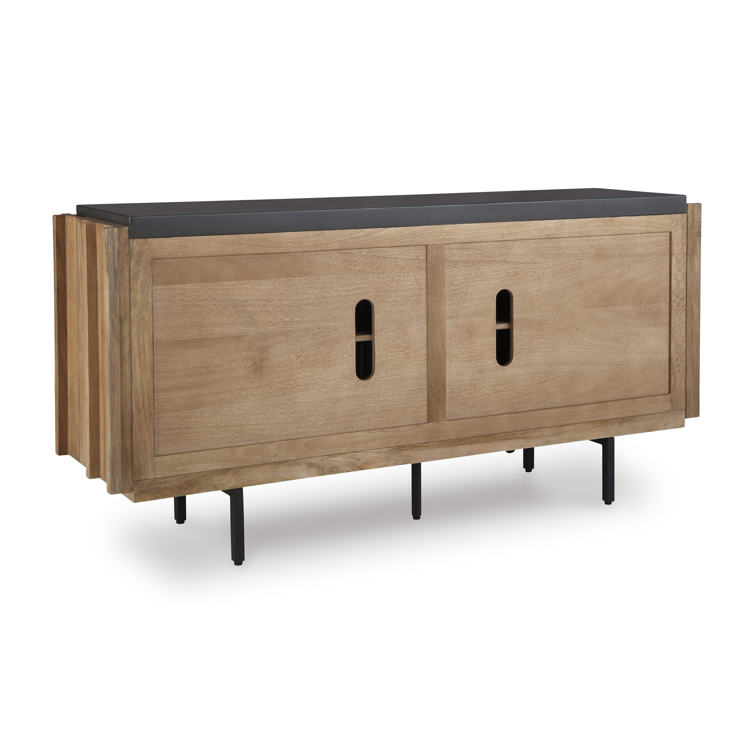 Quintavious 4-Door Accent Cabinet | Brown & Charcoal Storage