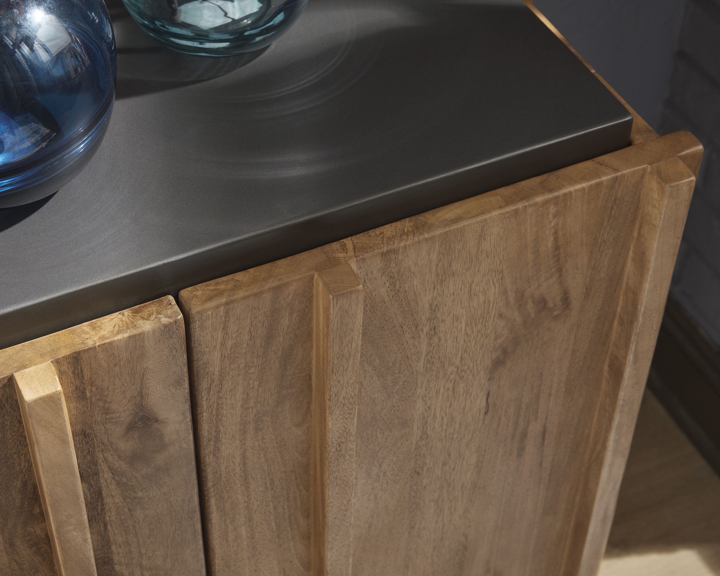 Quintavious 4-Door Accent Cabinet | Brown & Charcoal Storage