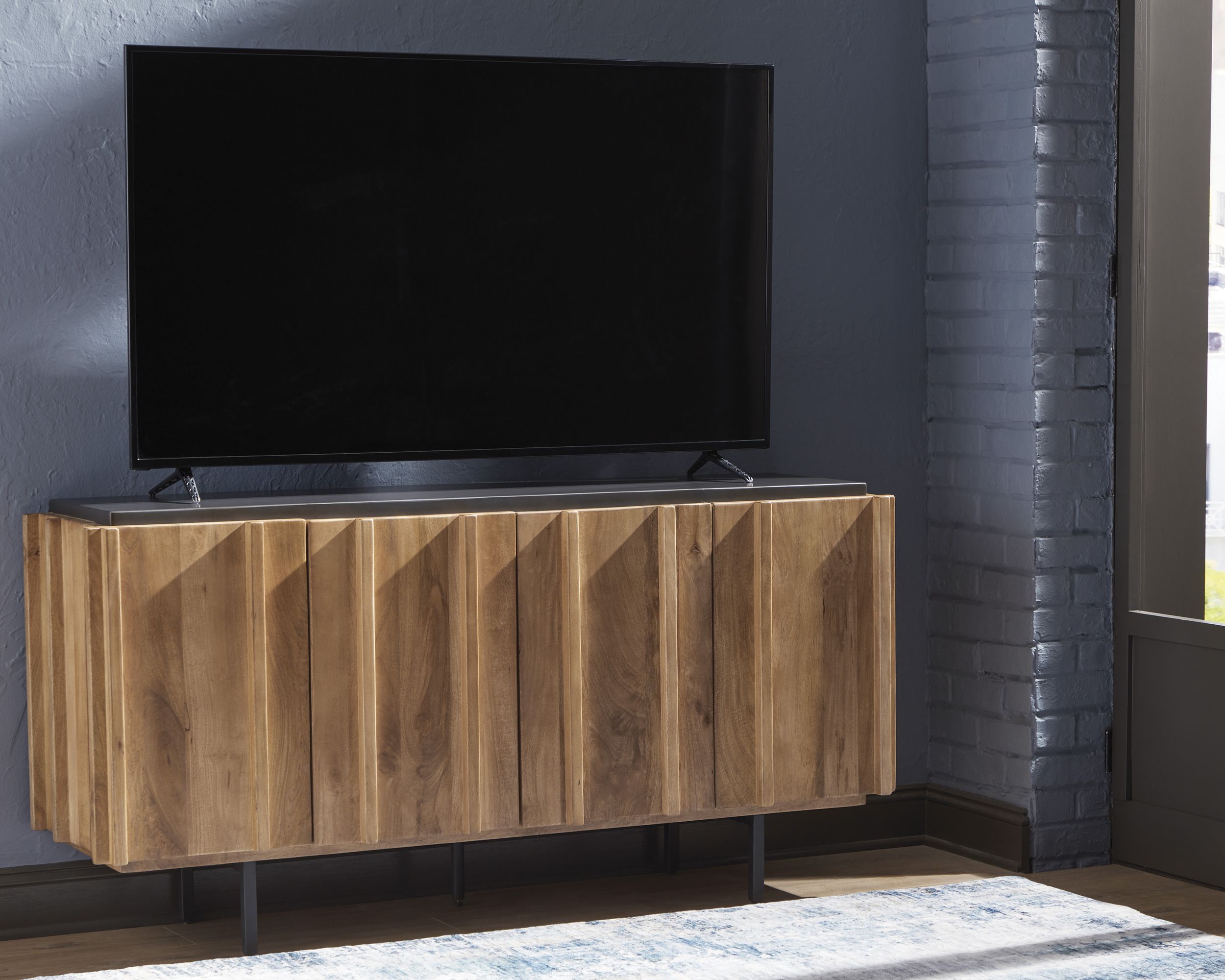 Quintavious 4-Door Accent Cabinet | Brown & Charcoal Storage