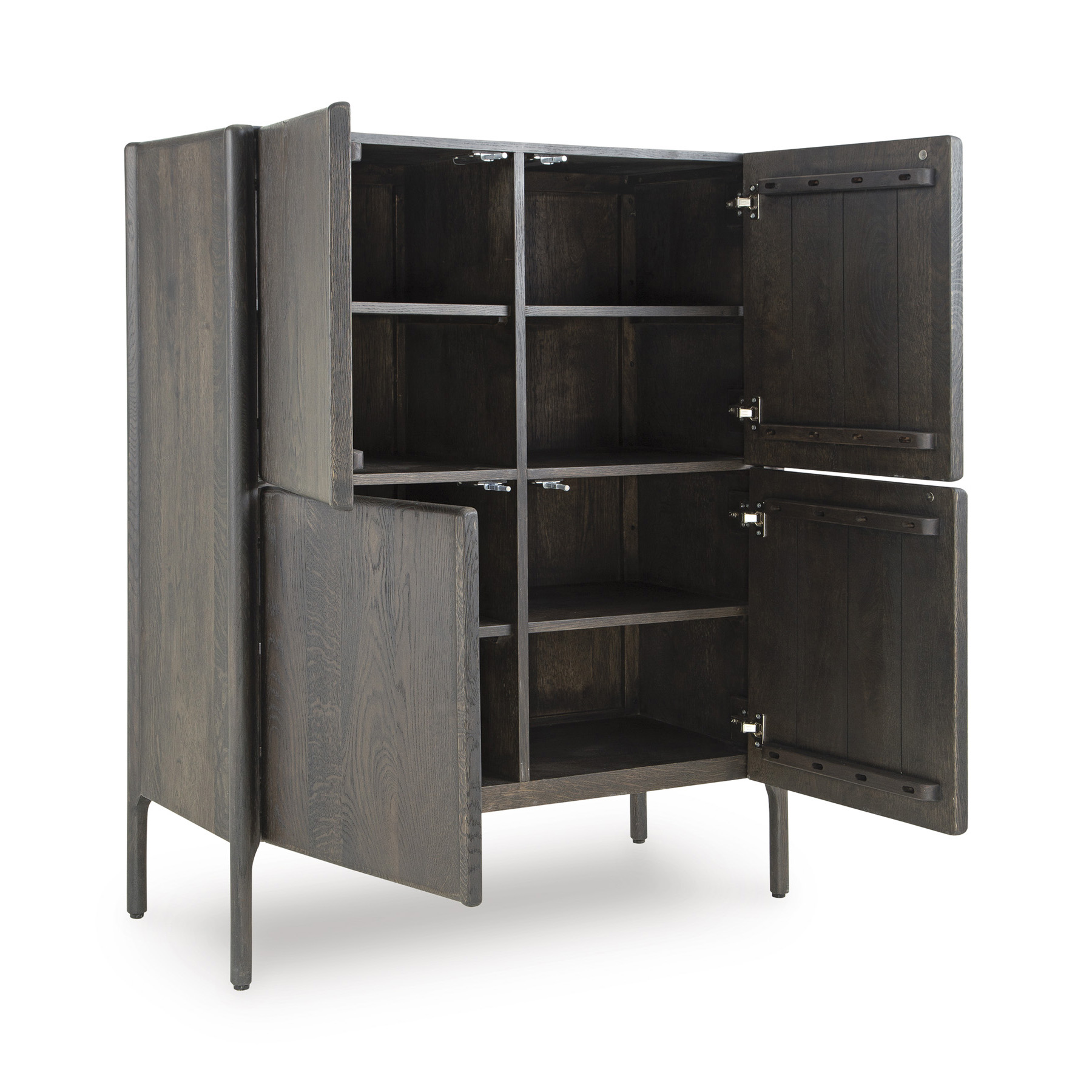 Orsonal 4-Door, 6-Shelf Accent Cabinet | Espresso Brown Storage