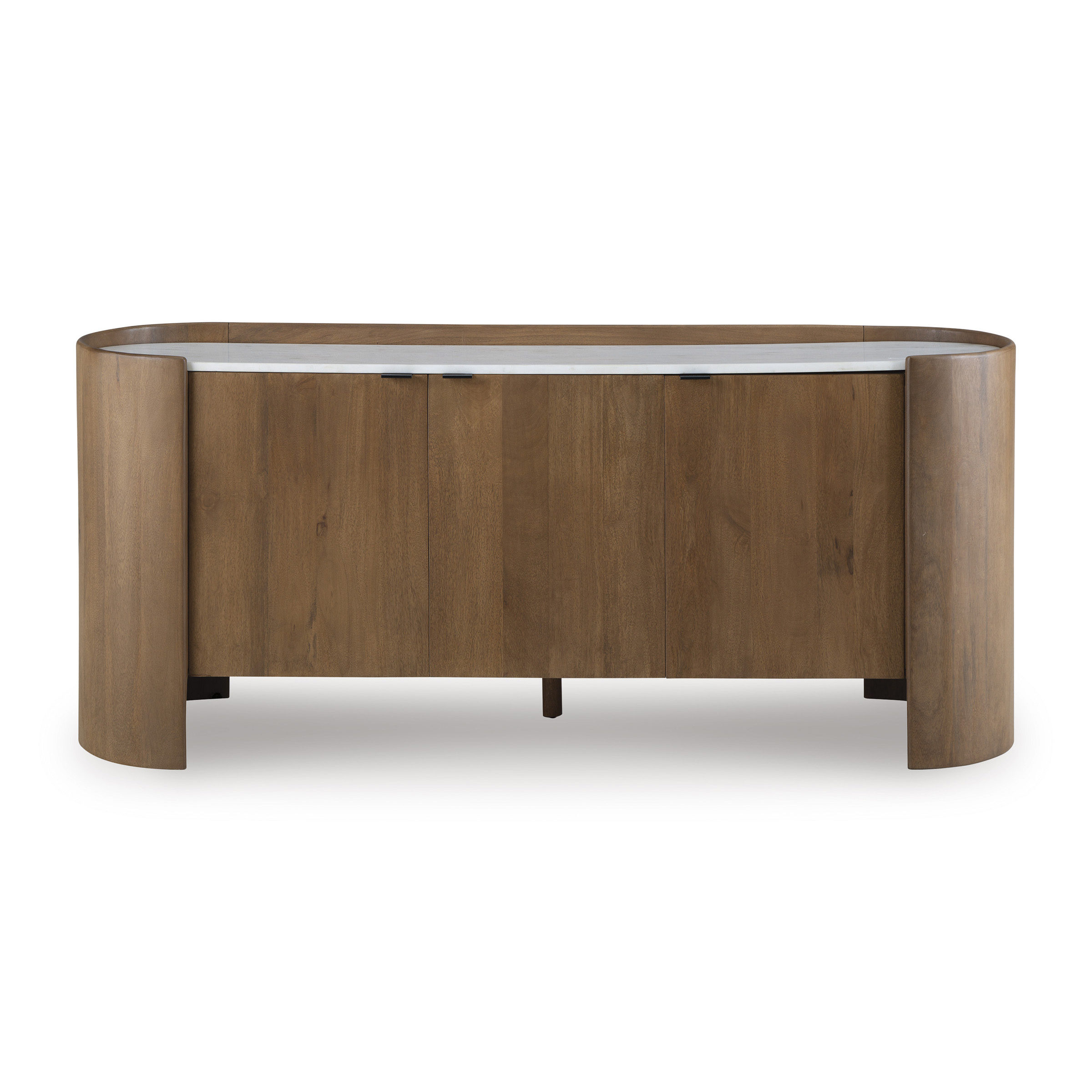 Fitzroy 3-Door Accent Cabinet | Solid Mango Wood & Marble Top