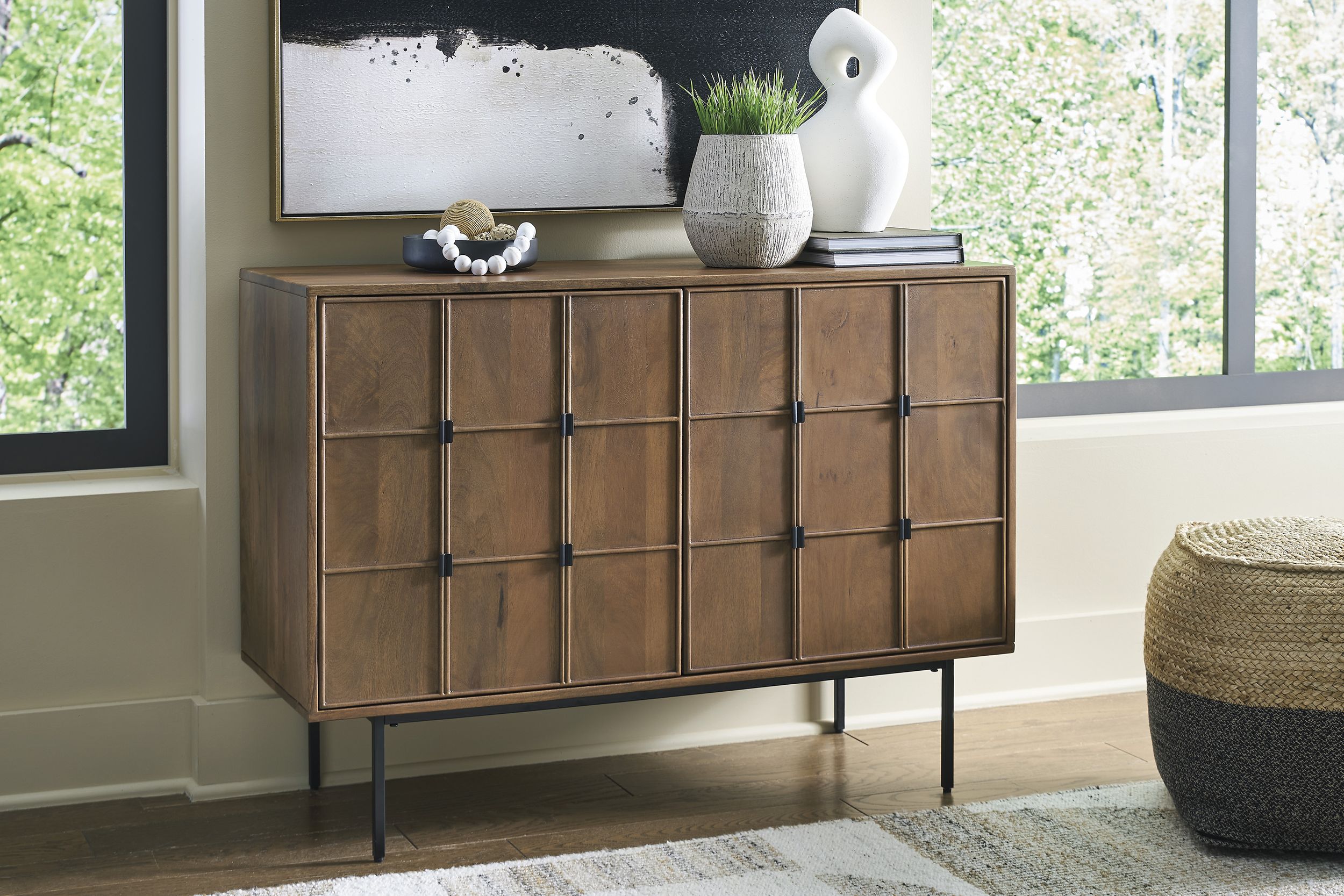 Juddins 2-Door Wood Accent Cabinet | Brown Storage Buffet