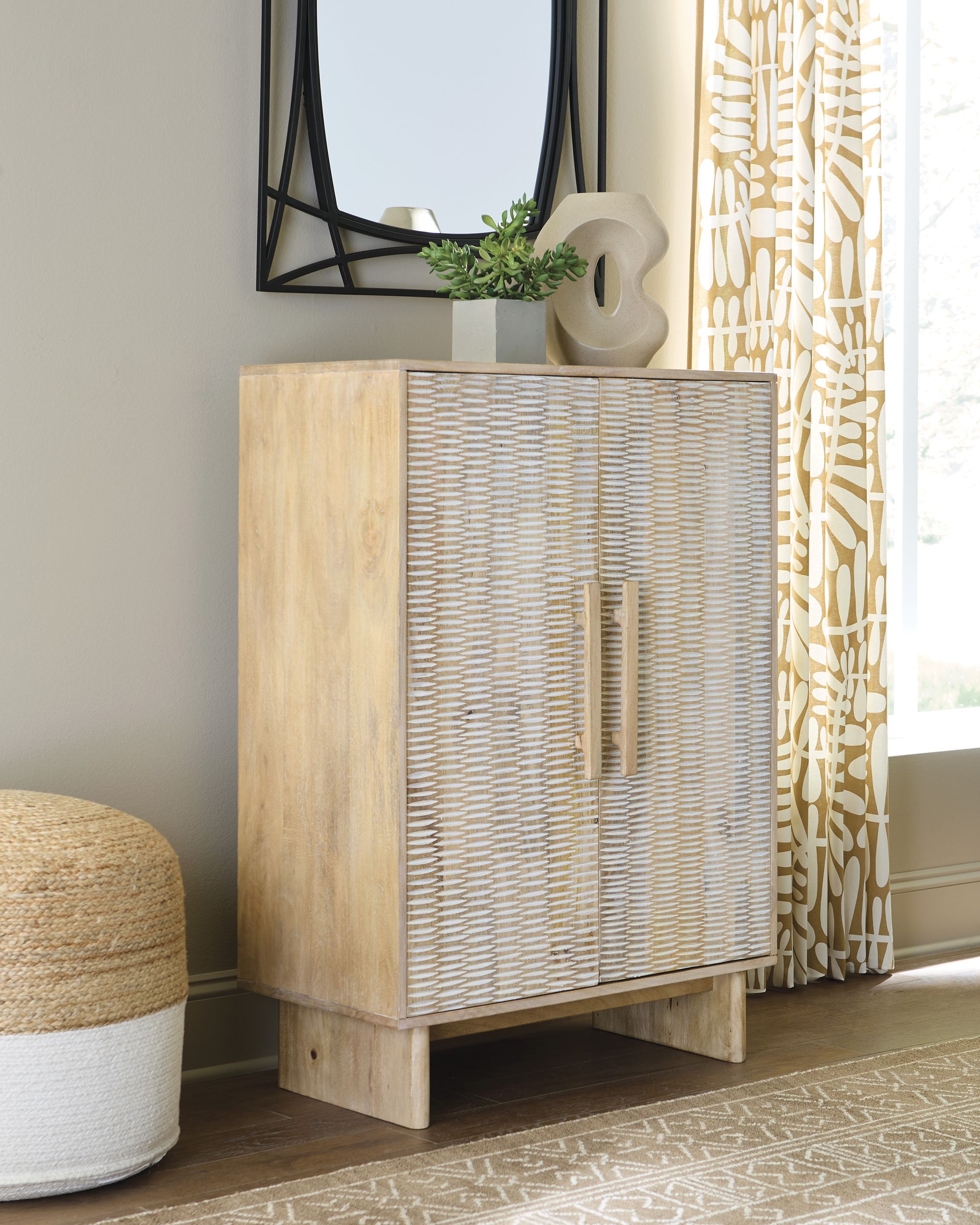 Dallinbury Two-Toned Wood Accent Cabinet | White-Wash