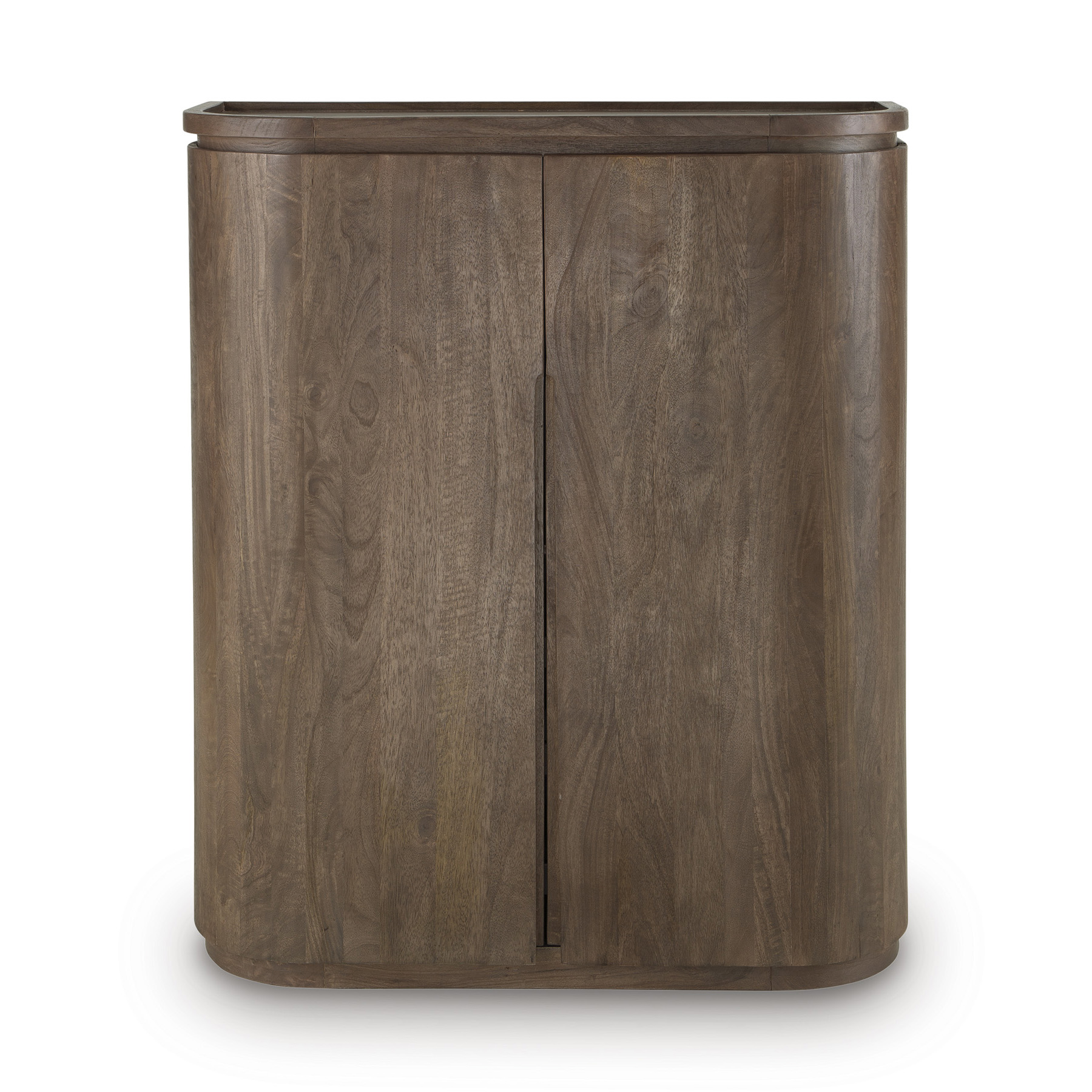 Landermont Wood Bar Cabinet - Solid Mango Wood & Wine Storage