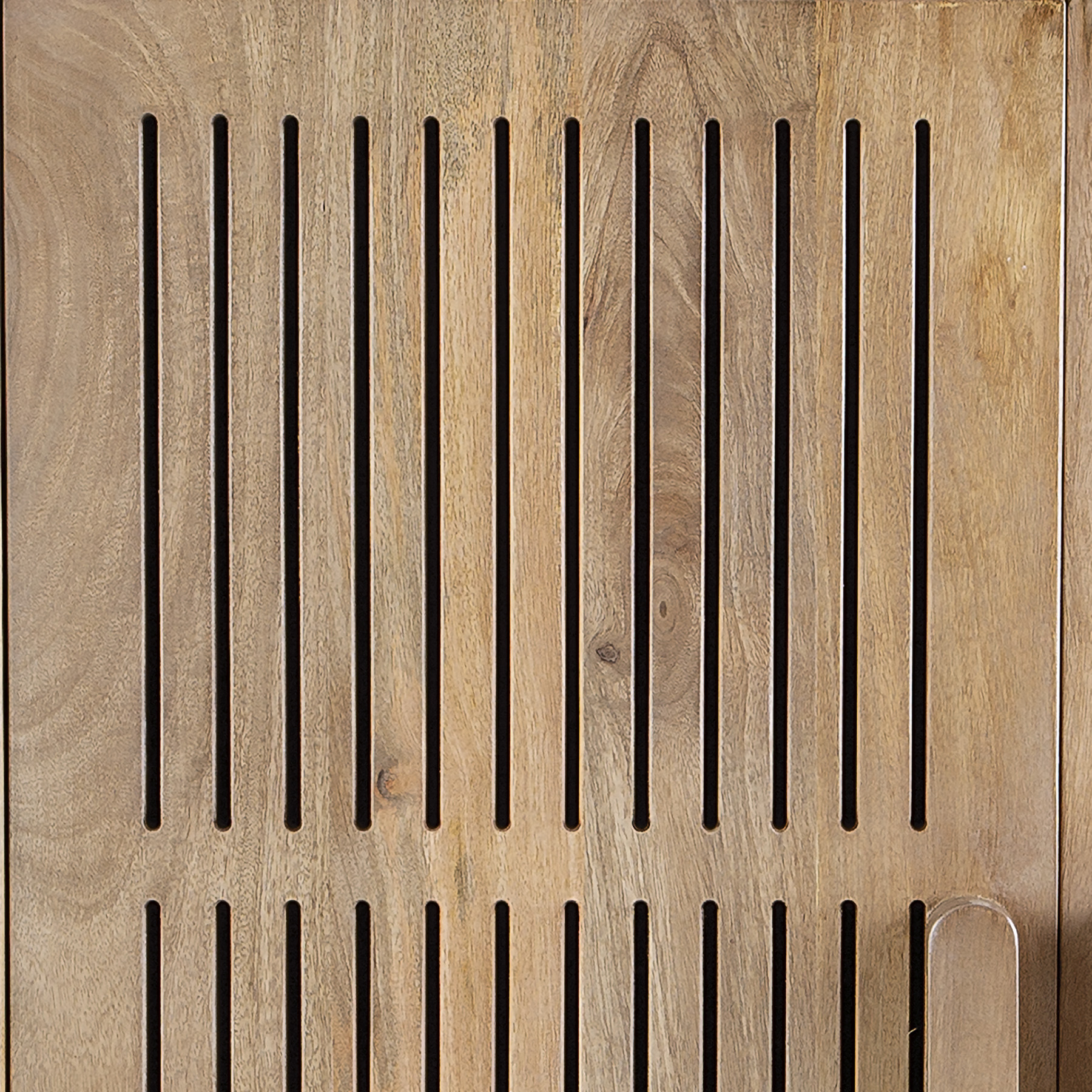 Pellamour Wood Bar Cabinet - Solid Mango Wood & Wine Storage