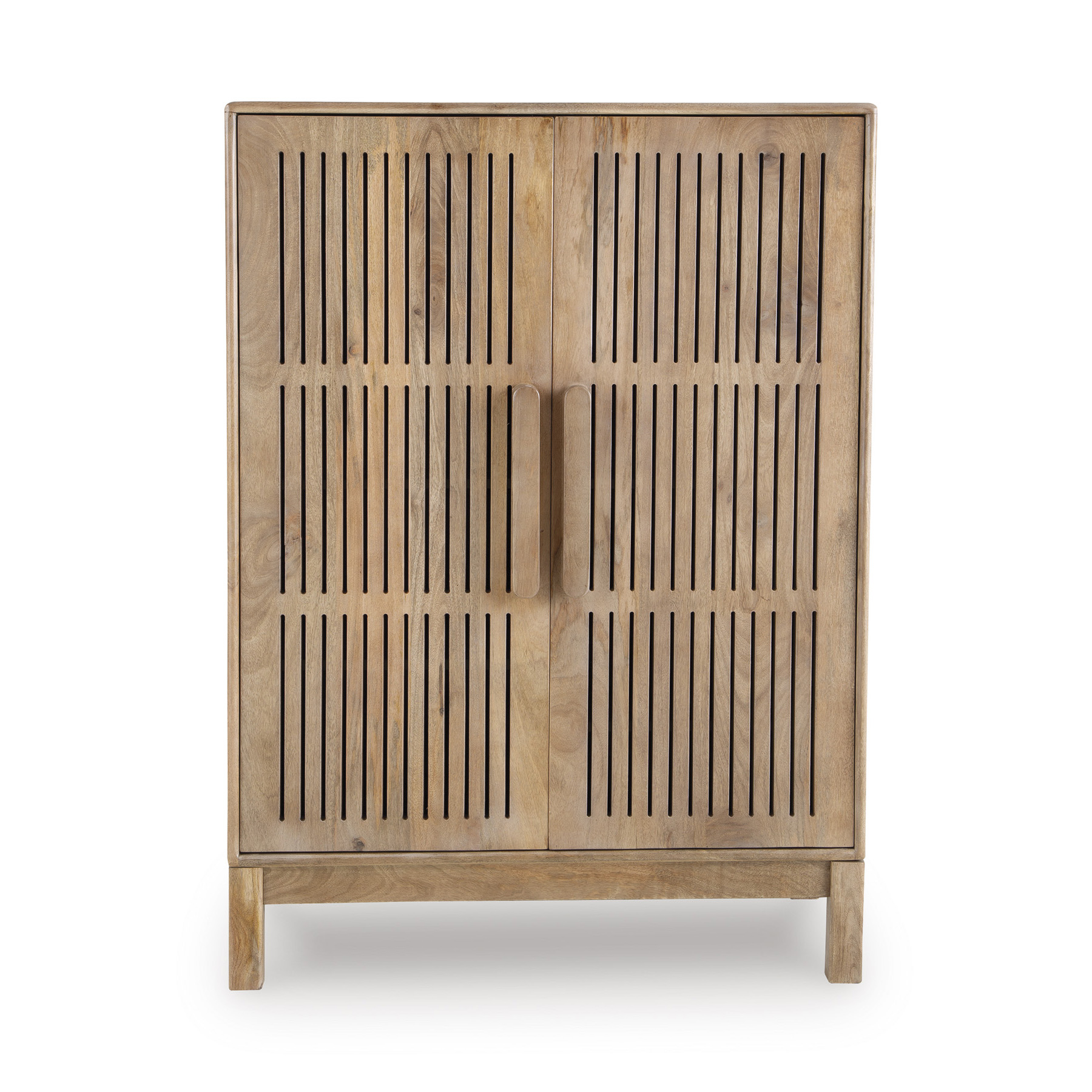 Pellamour Wood Bar Cabinet - Solid Mango Wood & Wine Storage