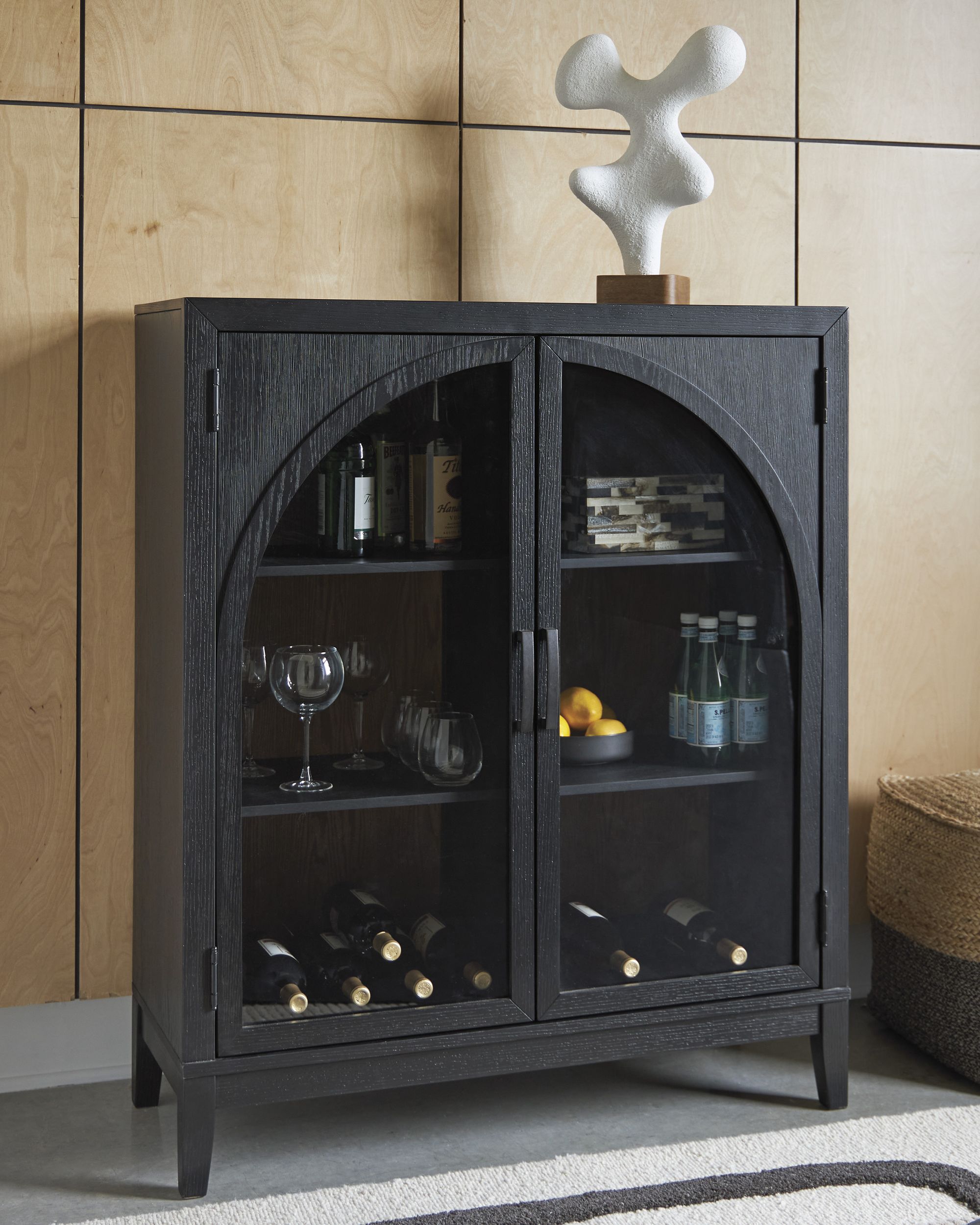 Armenleigh Two-Toned Wood Bar Cabinet | Modern Storage