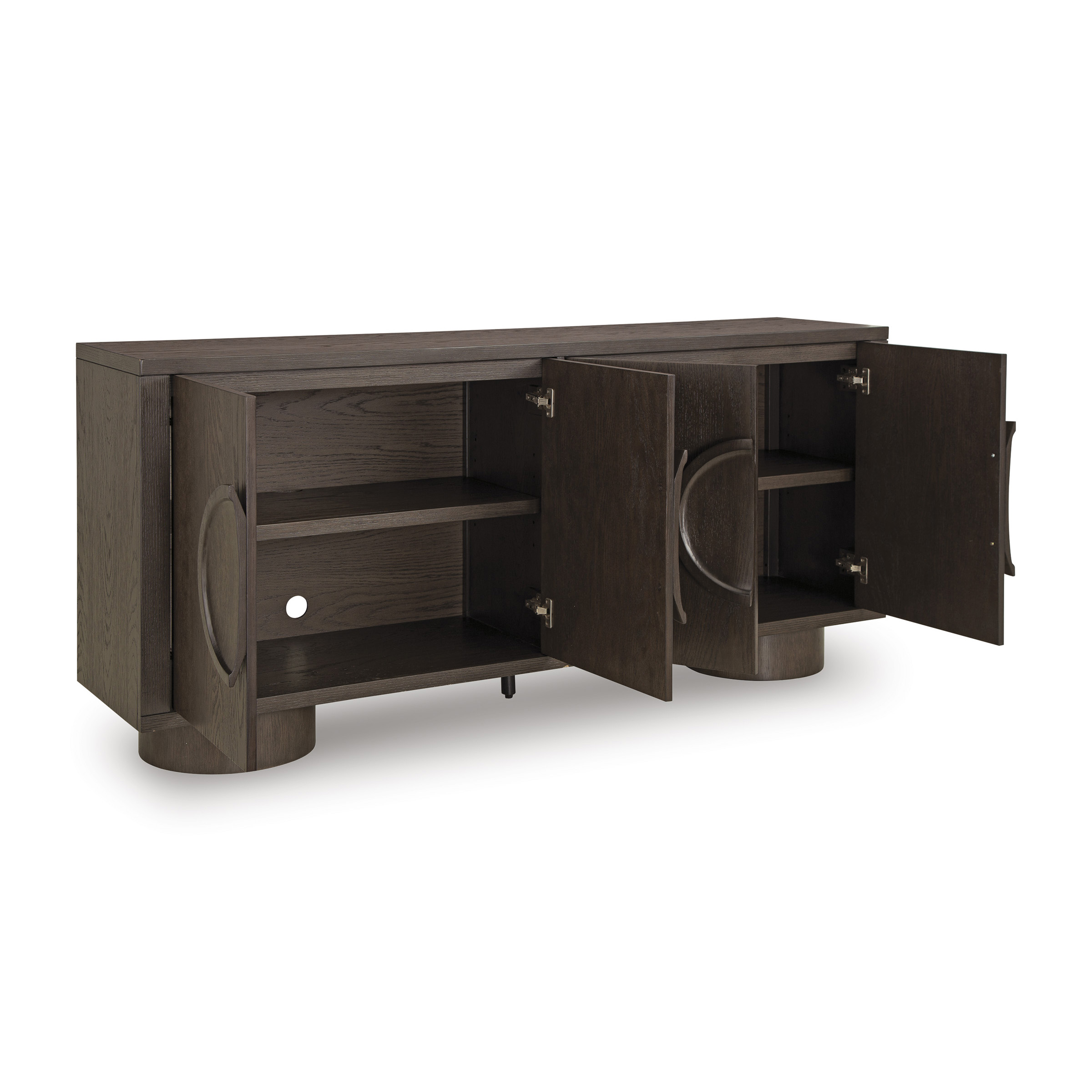 Veeda 4-Door Wood Accent Cabinet | Dark Brown Sideboard