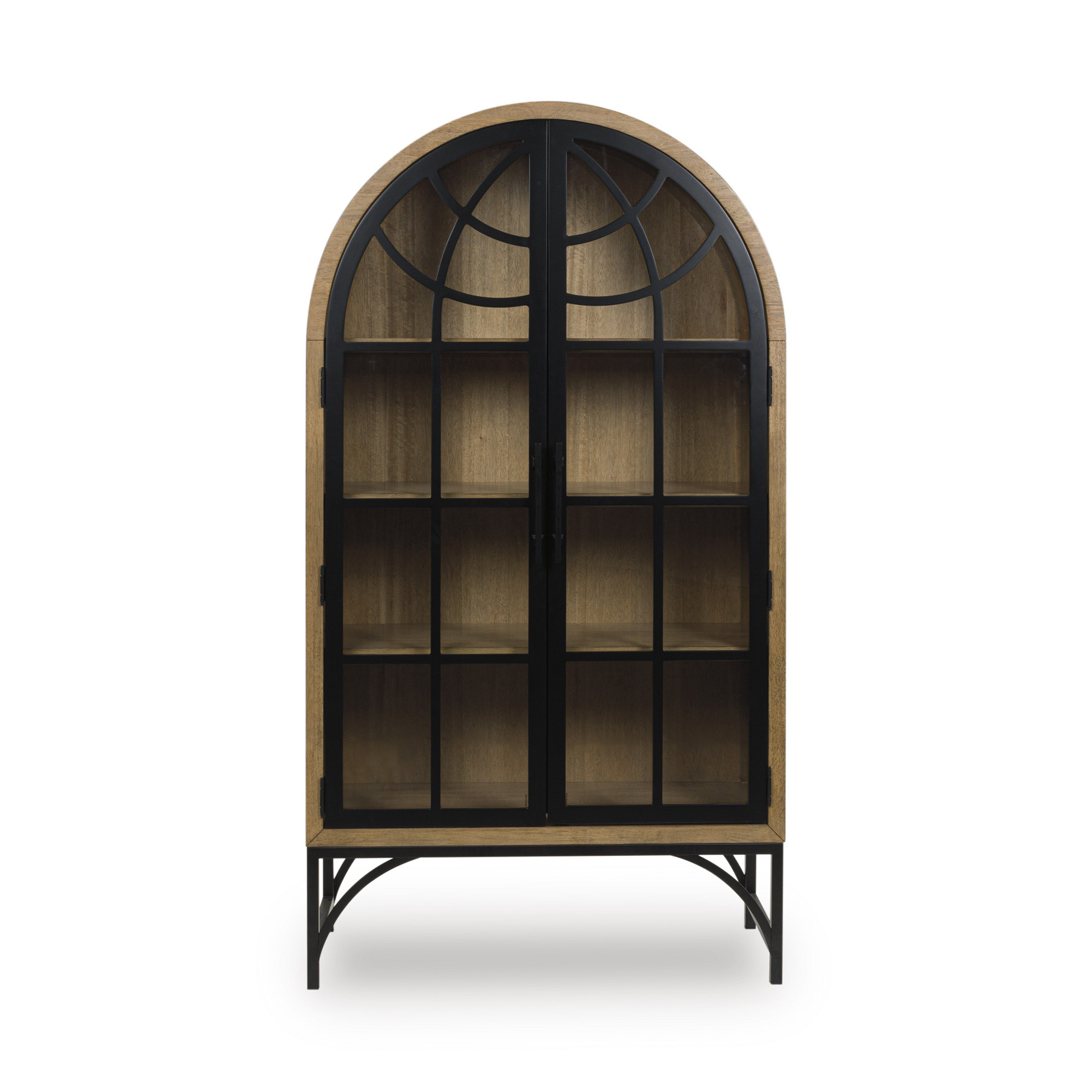 Gwenwich 2-Door Accent Cabinet | Black & Natural Wood Storage