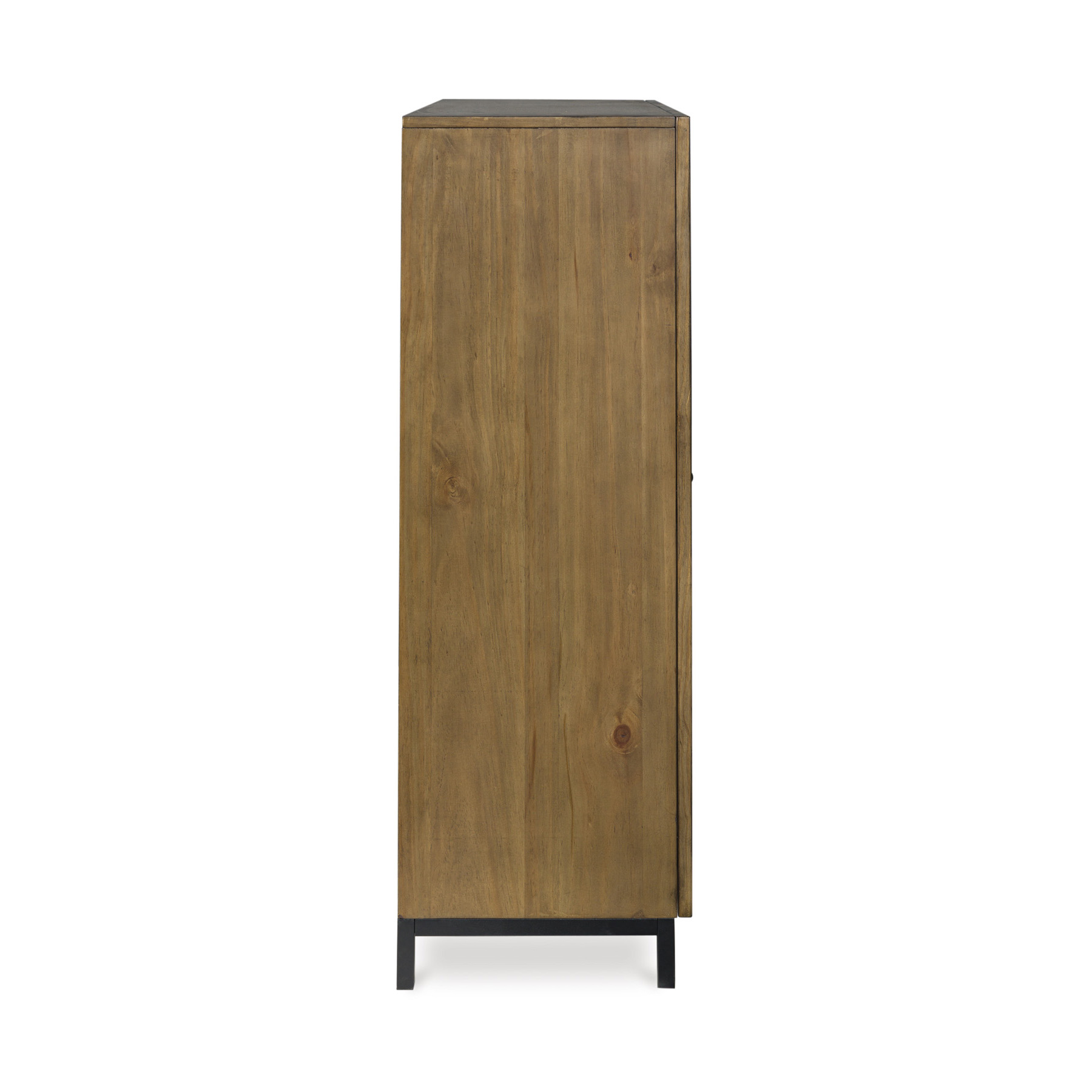 Wrenridge 4-Door Display Cabinet | Gray-Brown Wood & Glass