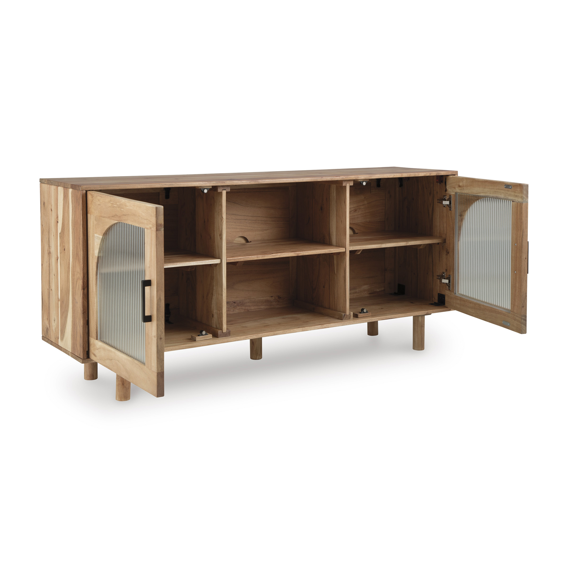 Adway Wood Accent Cabinet | Glass Door Storage