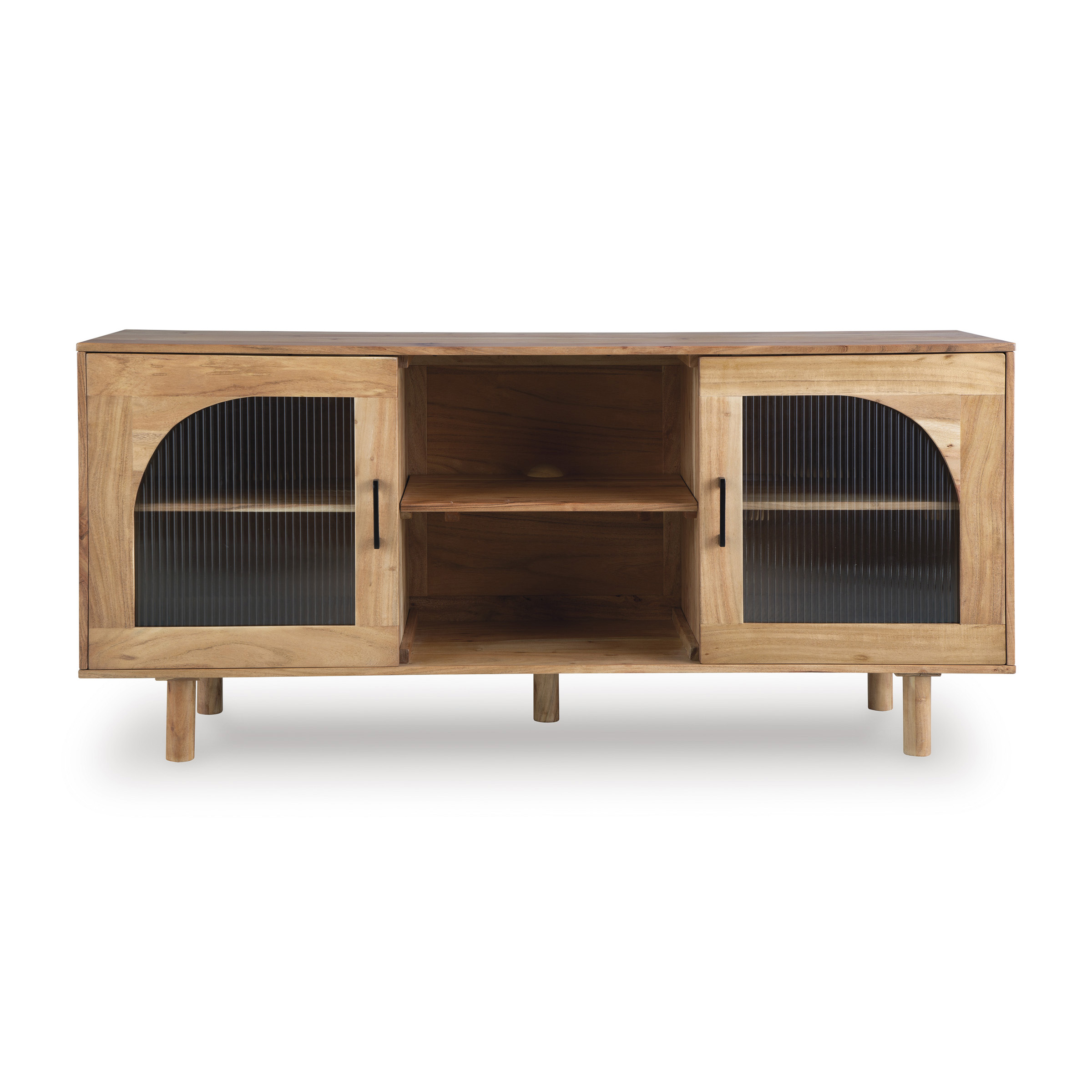 Adway Wood Accent Cabinet | Glass Door Storage