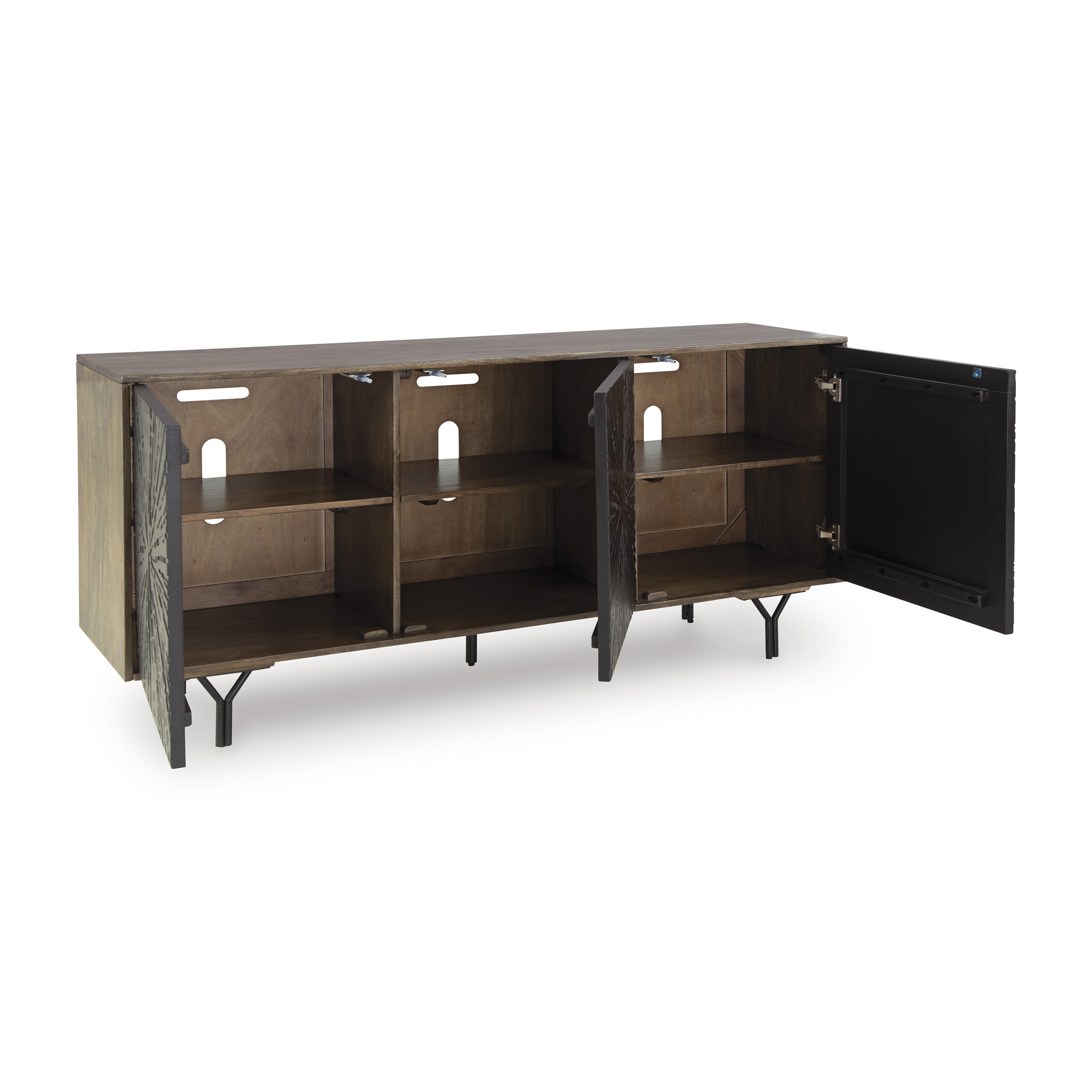 Lavinmont 3-Door Accent Cabinet | Multi-Tone Wood Storage