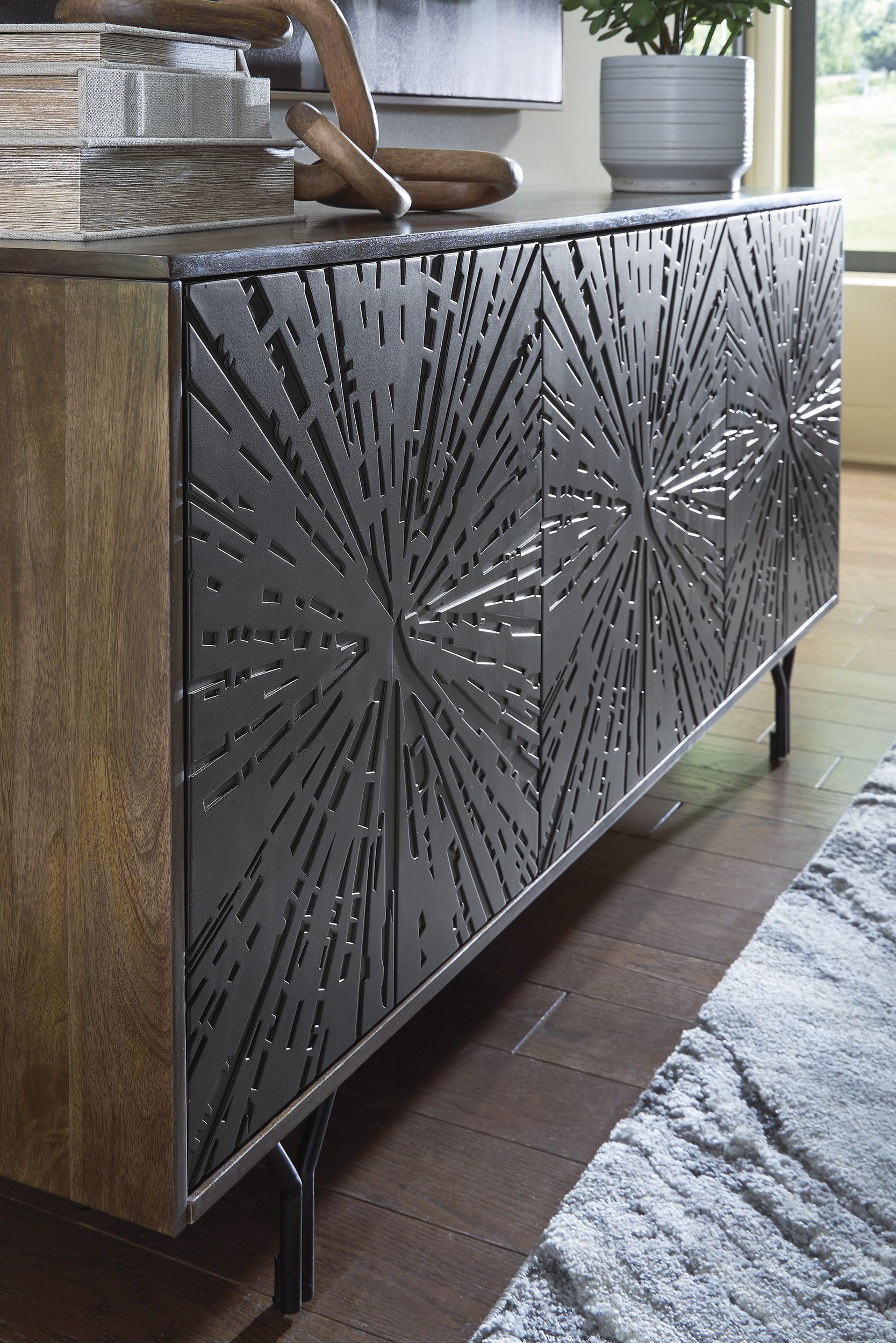 Lavinmont 3-Door Accent Cabinet | Multi-Tone Wood Storage