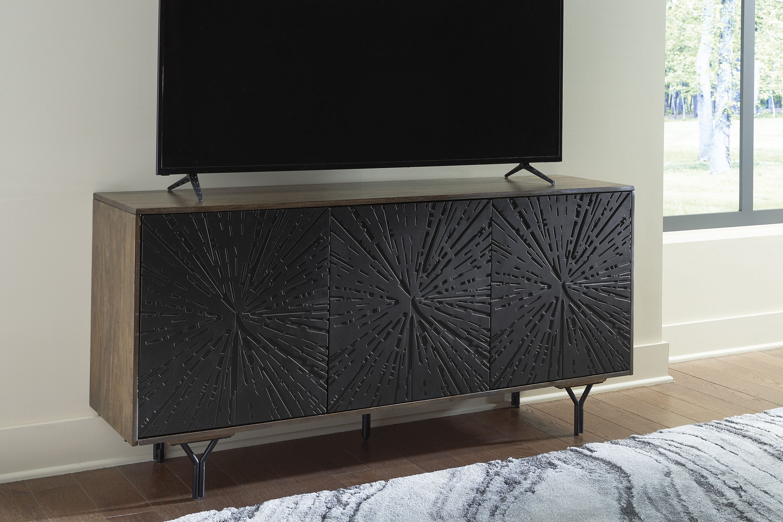 Lavinmont 3-Door Accent Cabinet | Multi-Tone Wood Storage