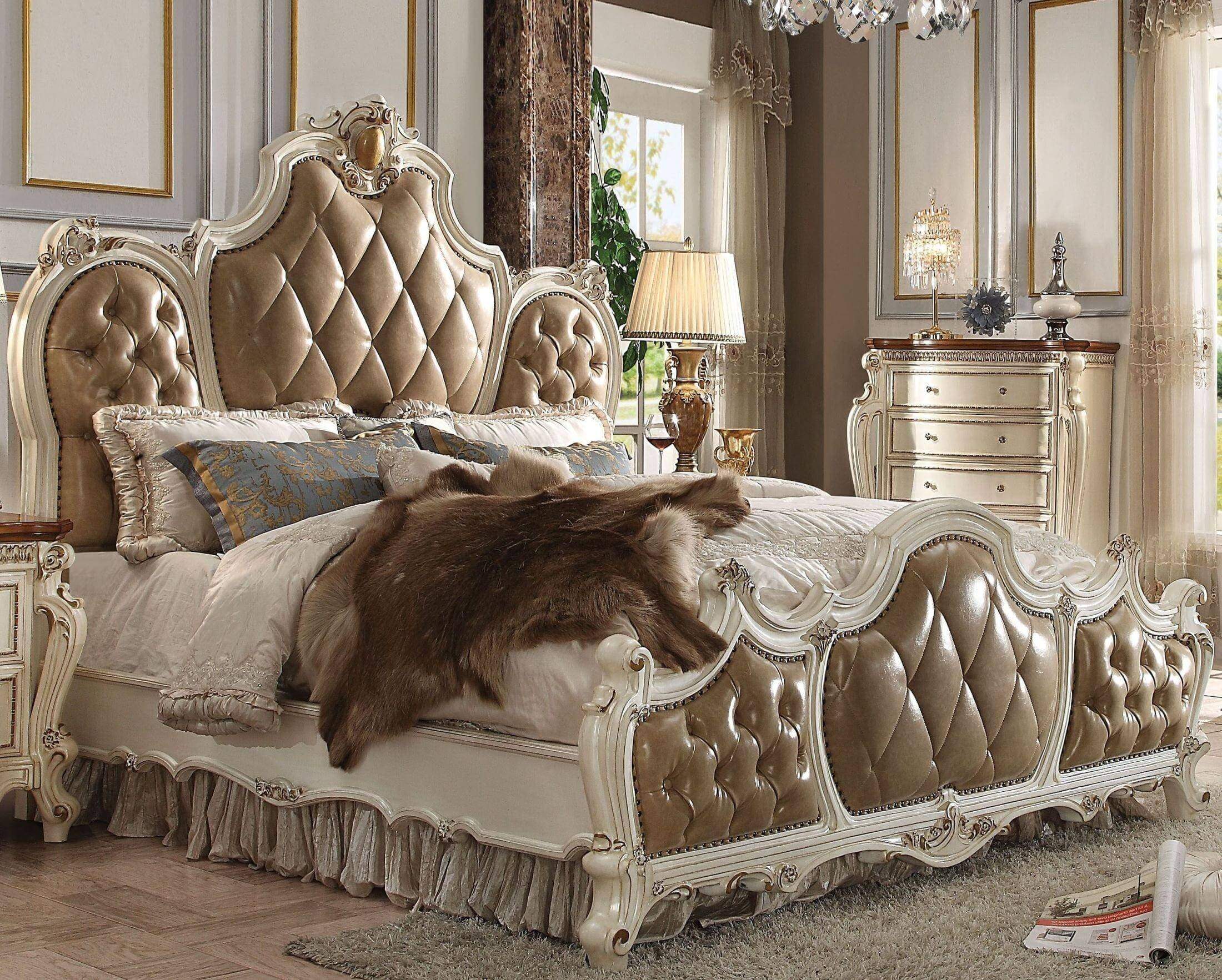 Picardy PU Tufted Panel King Size Bed