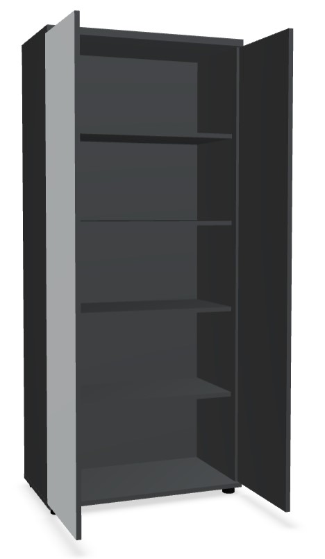 Color Office H72.2" Storage Cabinet w/2 Lockable Doors