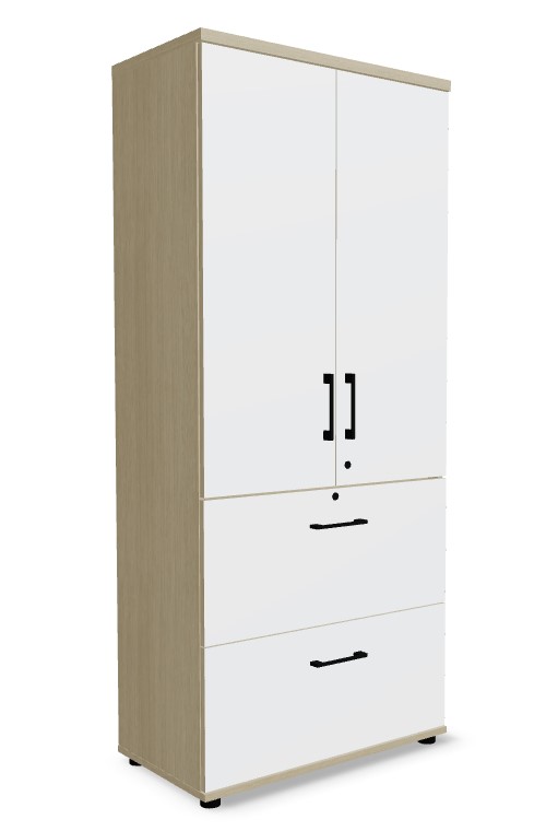 Standard Office Lockable H72.2" File Cabinet w/2 Drawers & 2 Doors