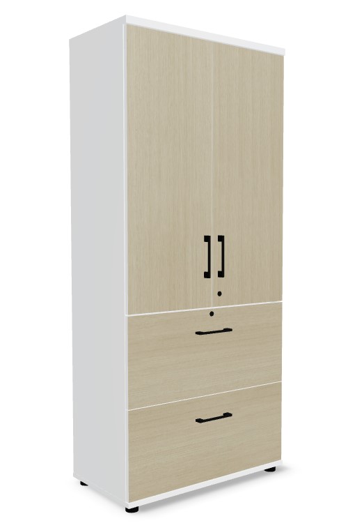 Standard Office Lockable H72.2" File Cabinet w/2 Drawers & 2 Doors