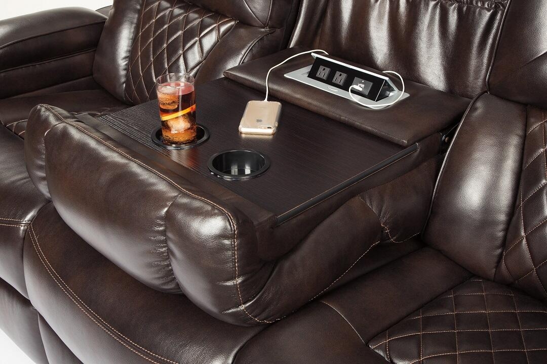 WRS Ashley SM Warnerton Leatherette Power Reclining Living Room Set (Sofa & Loveseat)