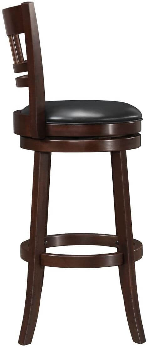 Edmond Transitional Faux-Leather Swivel Pub Chair