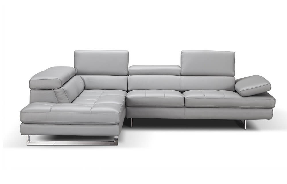 Aurora Italian Leather/Metal Sectional Sofa