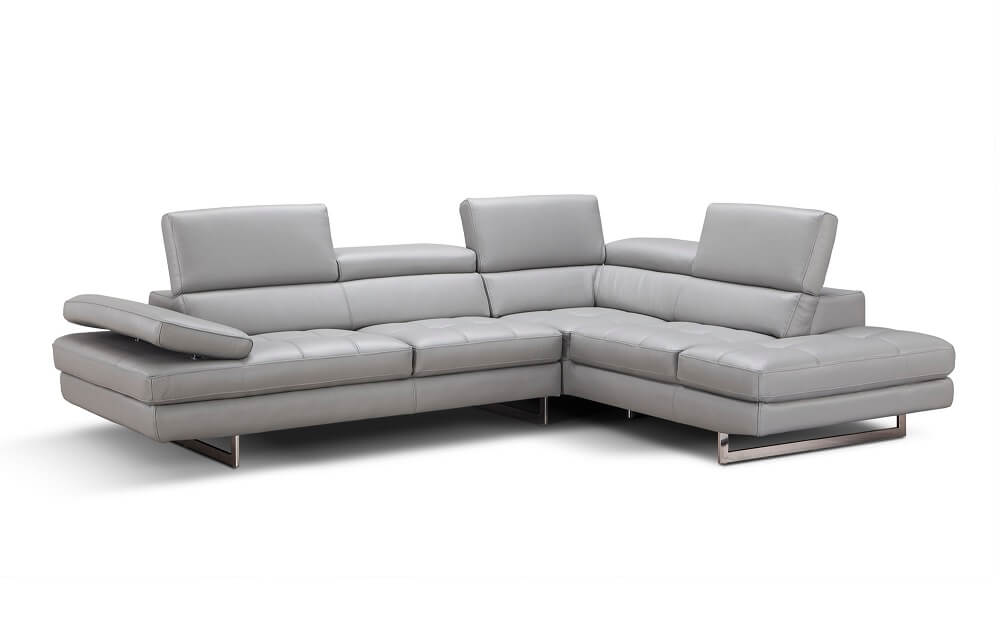 Aurora Italian Leather Right Hand Facing Sectional