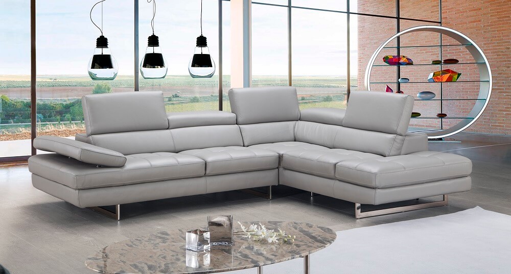 Leather Sectional, Right Hand Facing