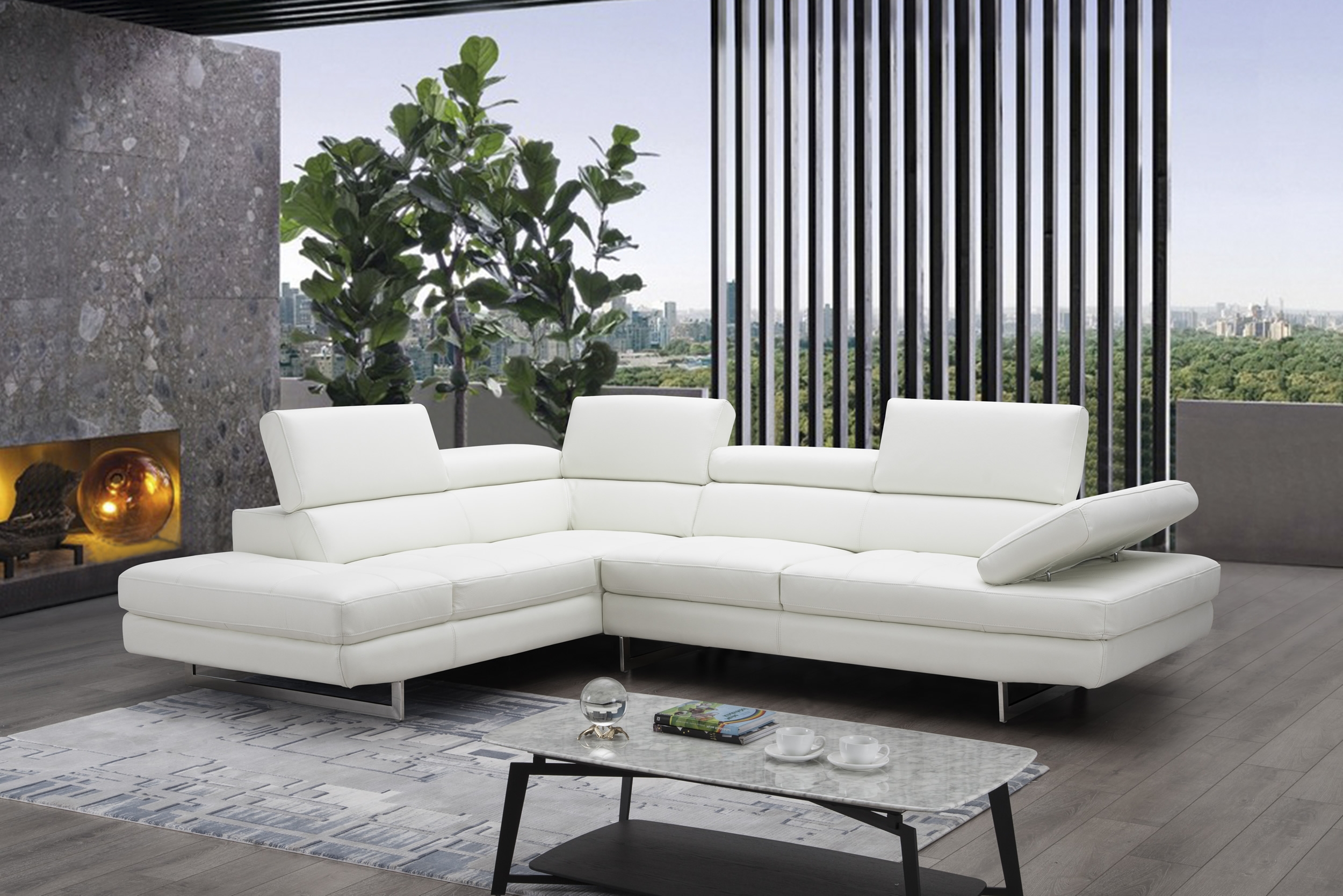 A761 Italian Leather Sectional