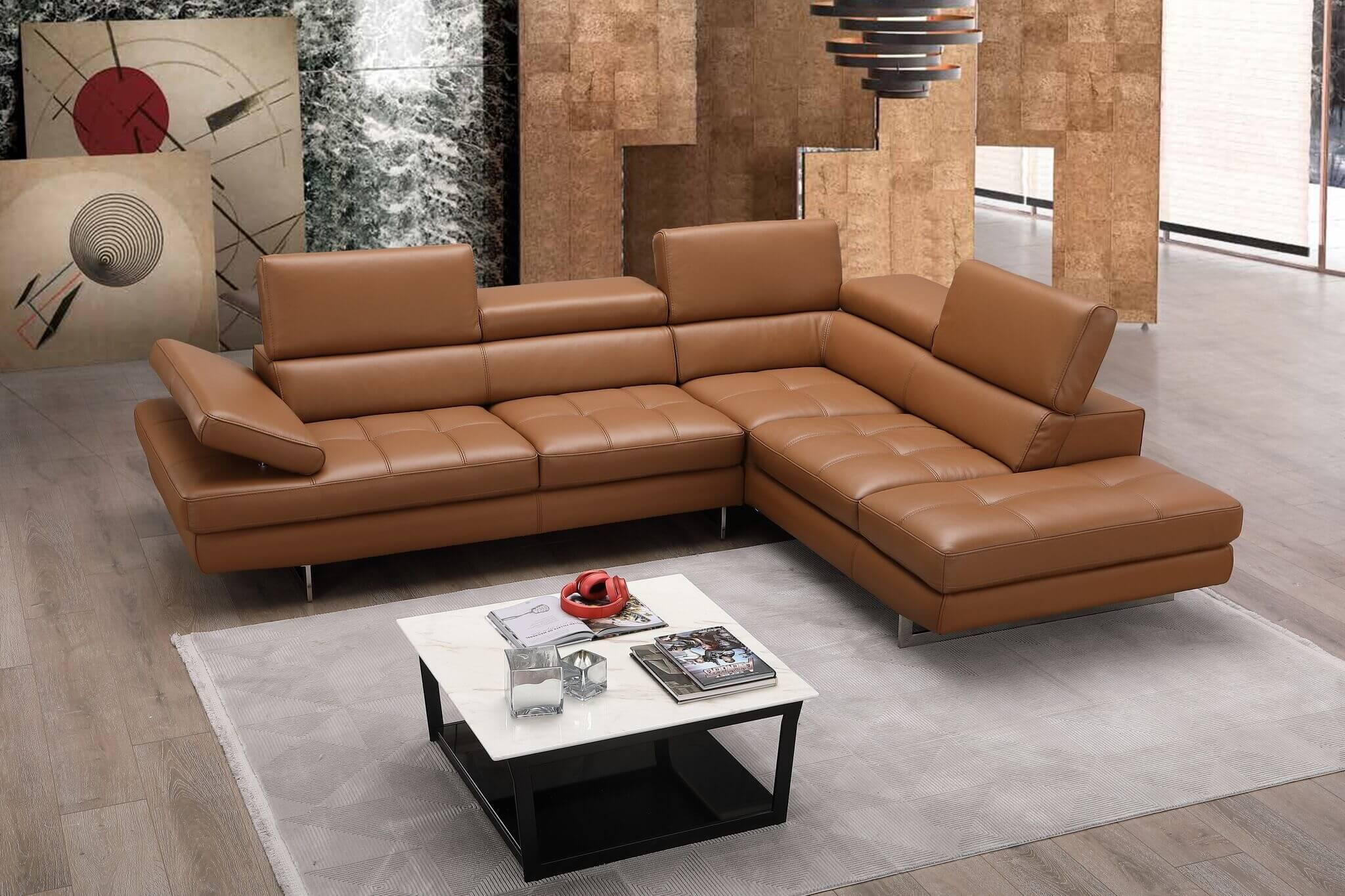 A761 Italian Leather Sectional