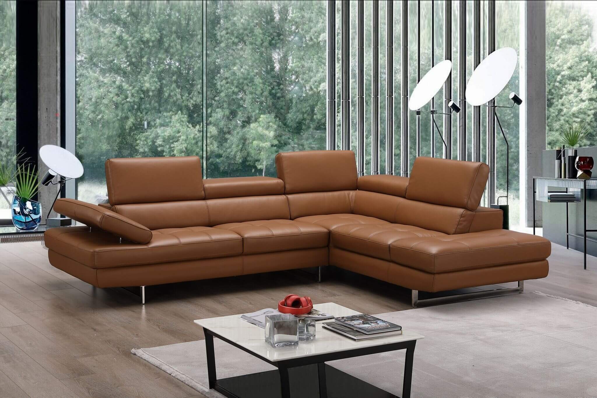 A761 Italian Leather Sectional