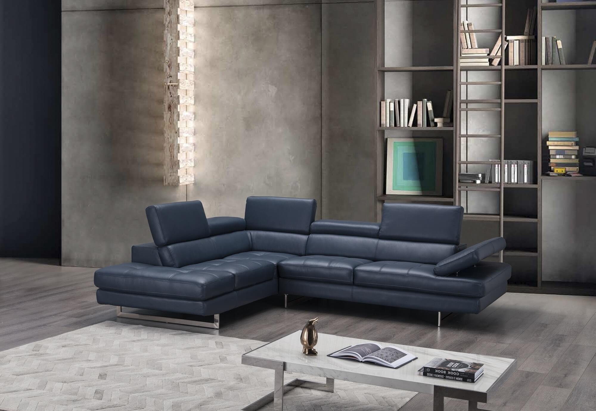 A761 Italian Leather Sectional, Left Hand Facing
