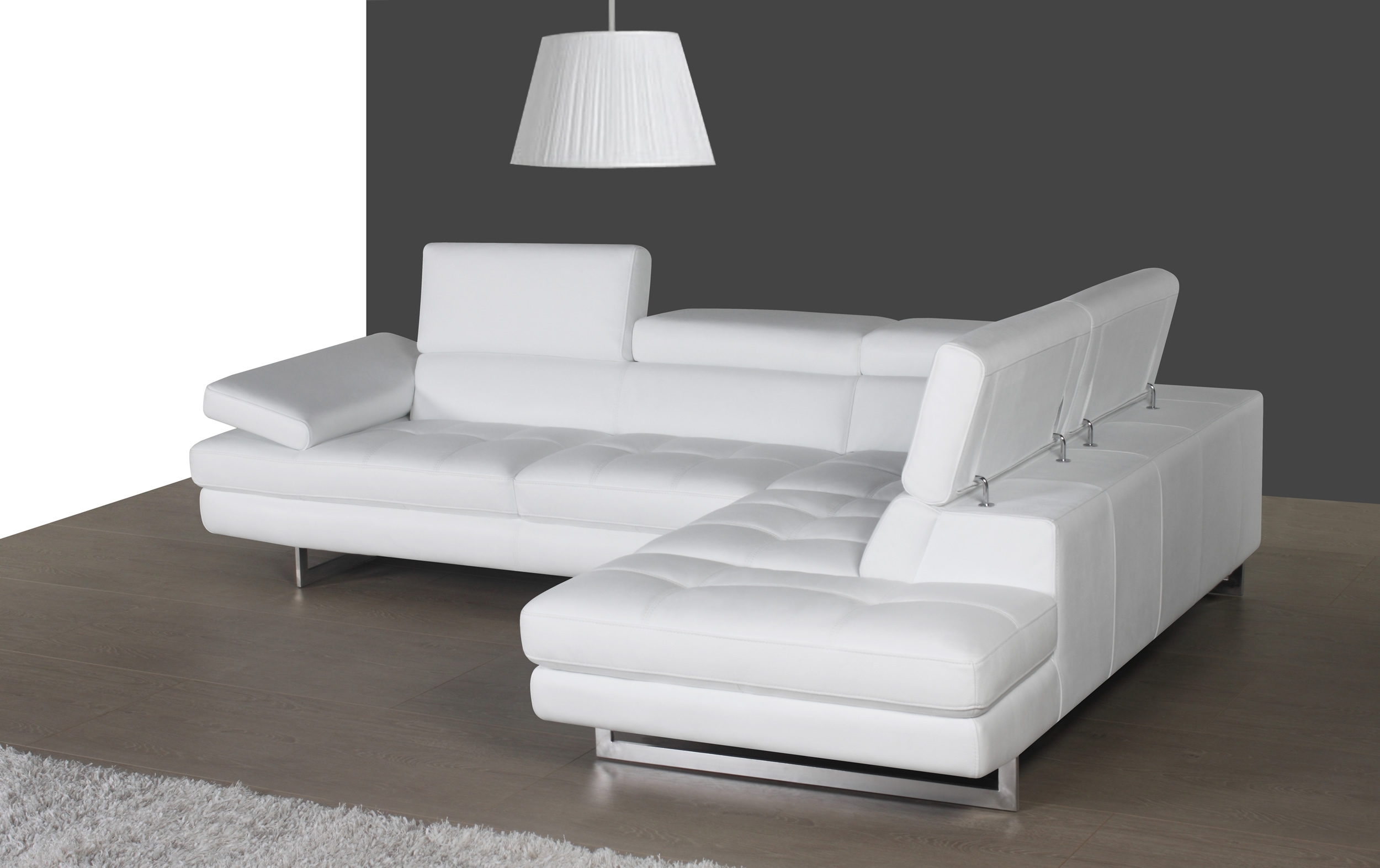 A761 Italian Leather Sectional, Right Hand Facing