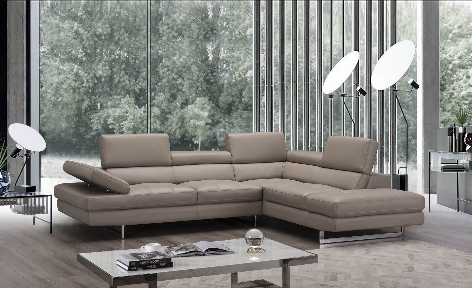 A761 Italian Leather Sectional