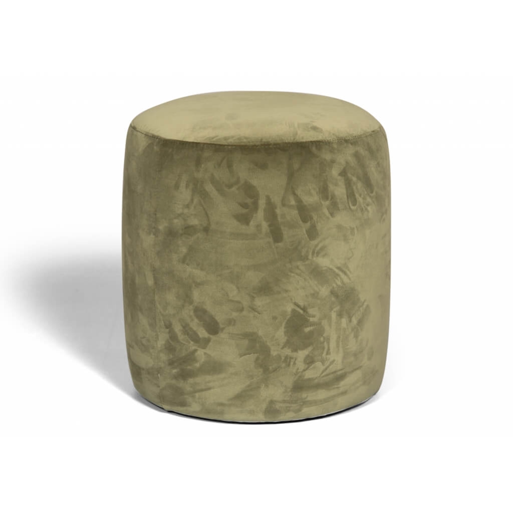 Gaia Fabric/Leather Small Round Ottoman