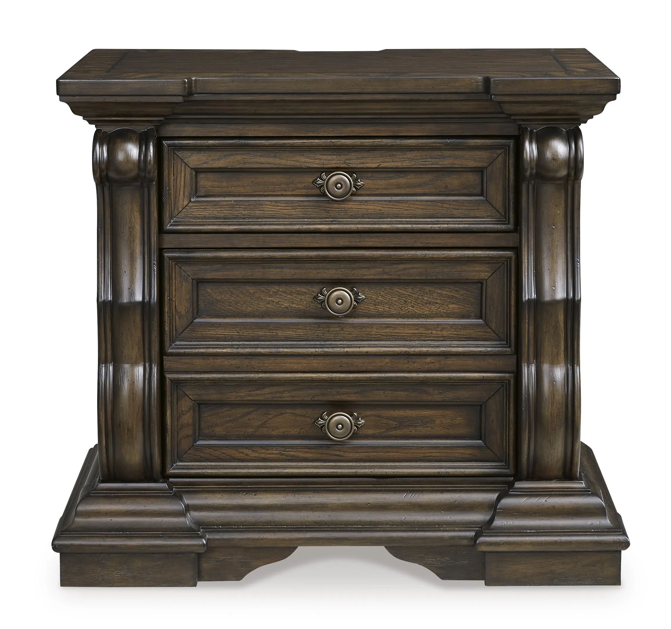 Ashley SM Maylee 2-Drawer Wood Veneer Nightstand with Power Supply & USB