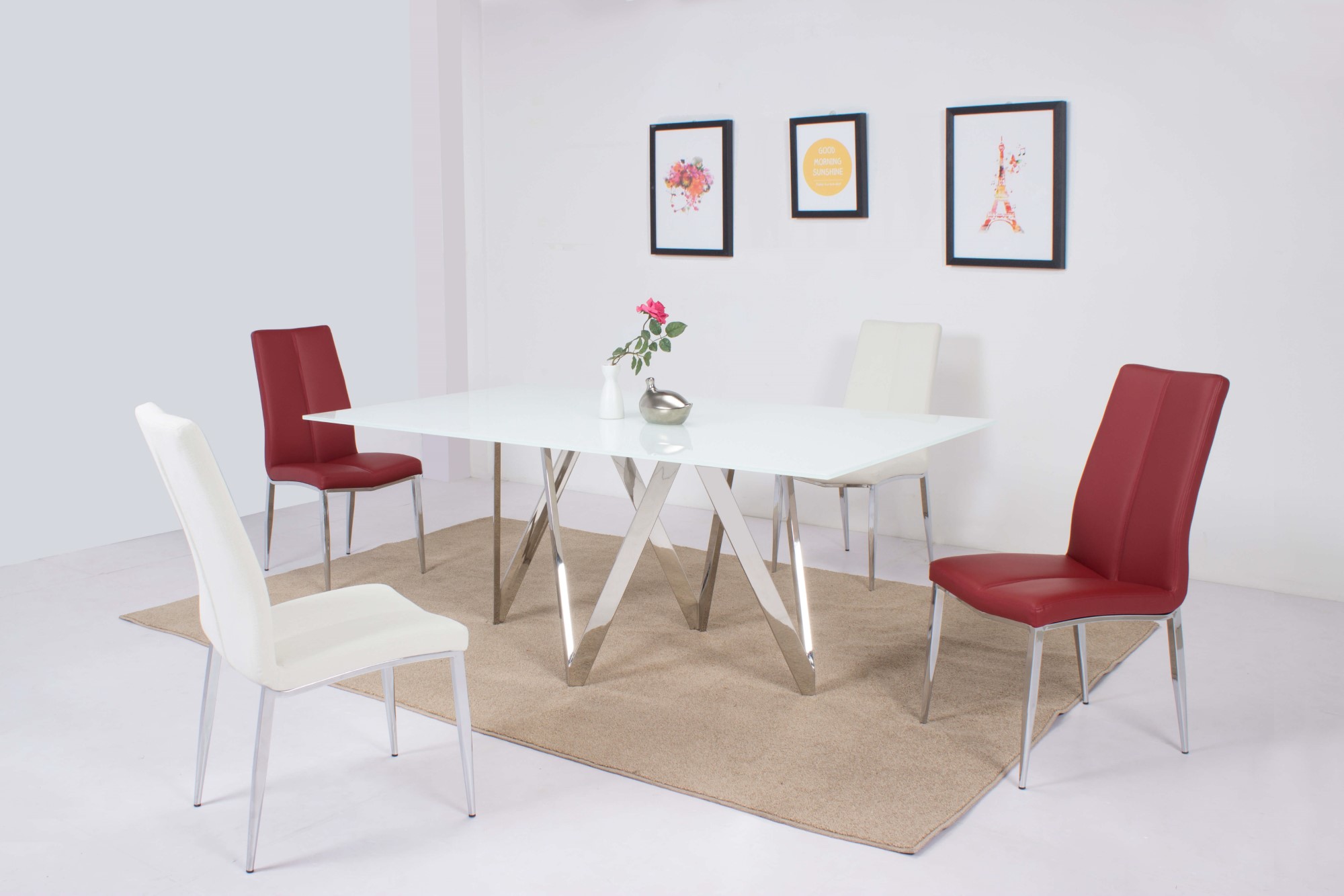 Abigail 42" x 72" Rectangular Glass Table